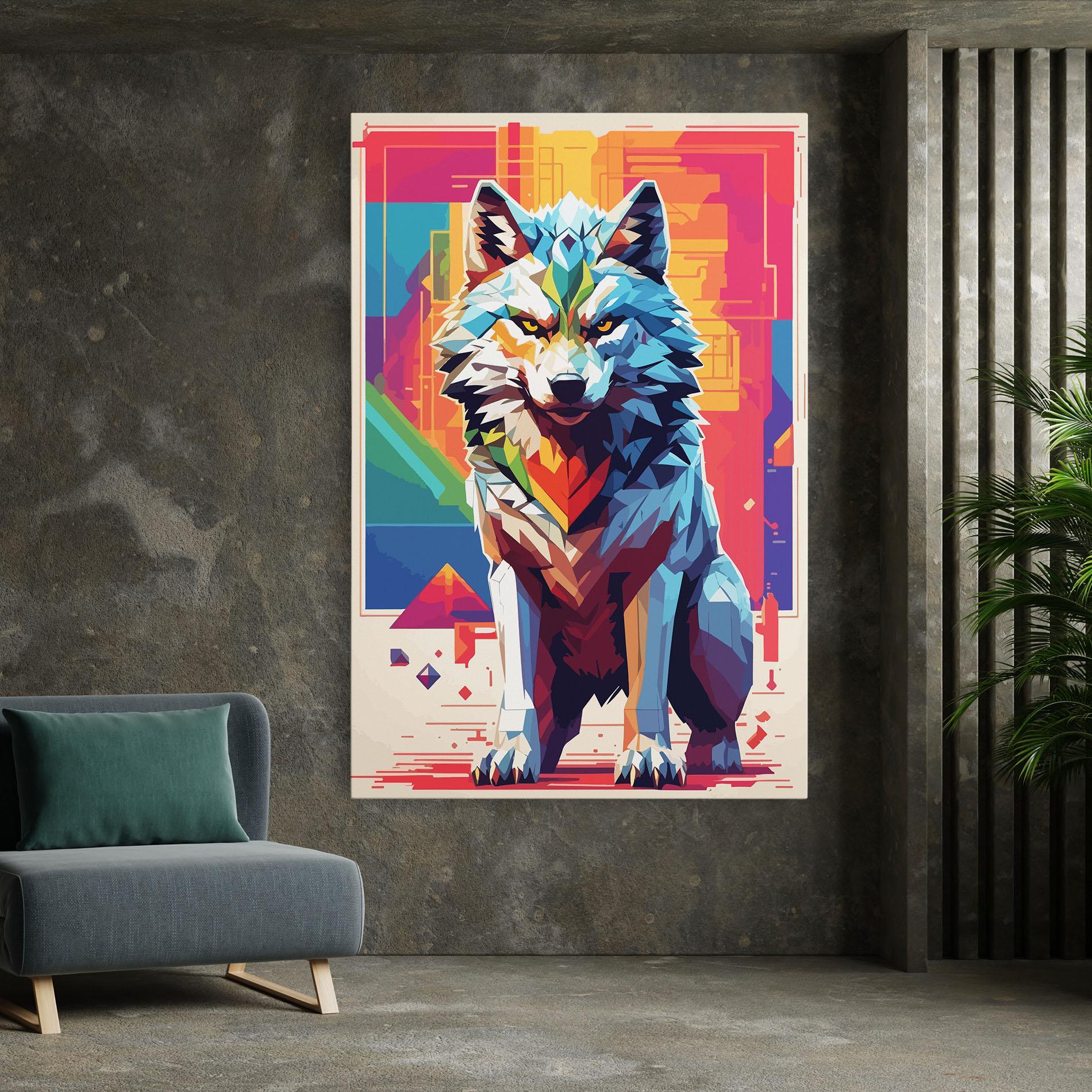 Leinwandbild Wolf Character mockup 7