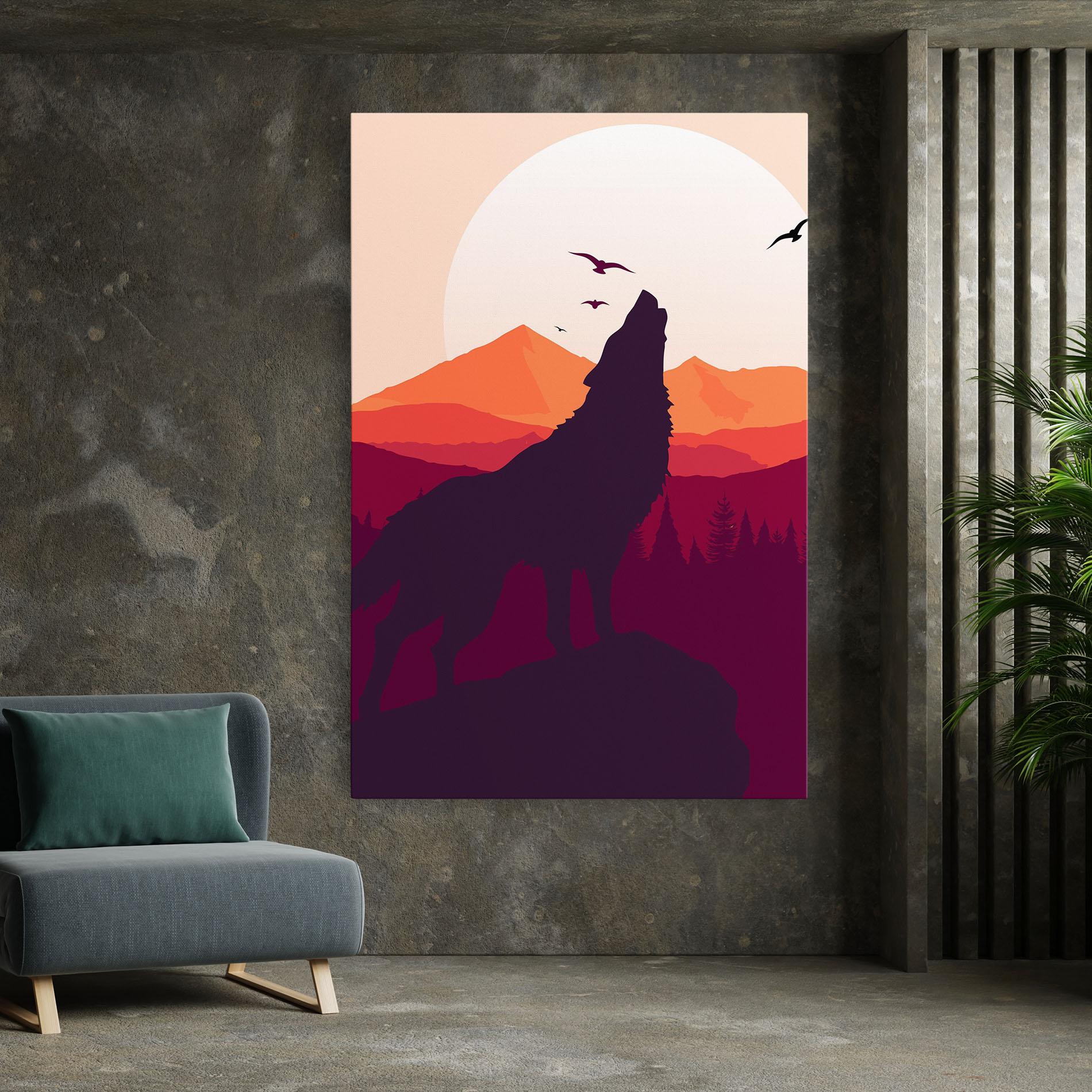Leinwandbild Wolf Pink Moon mockup 7