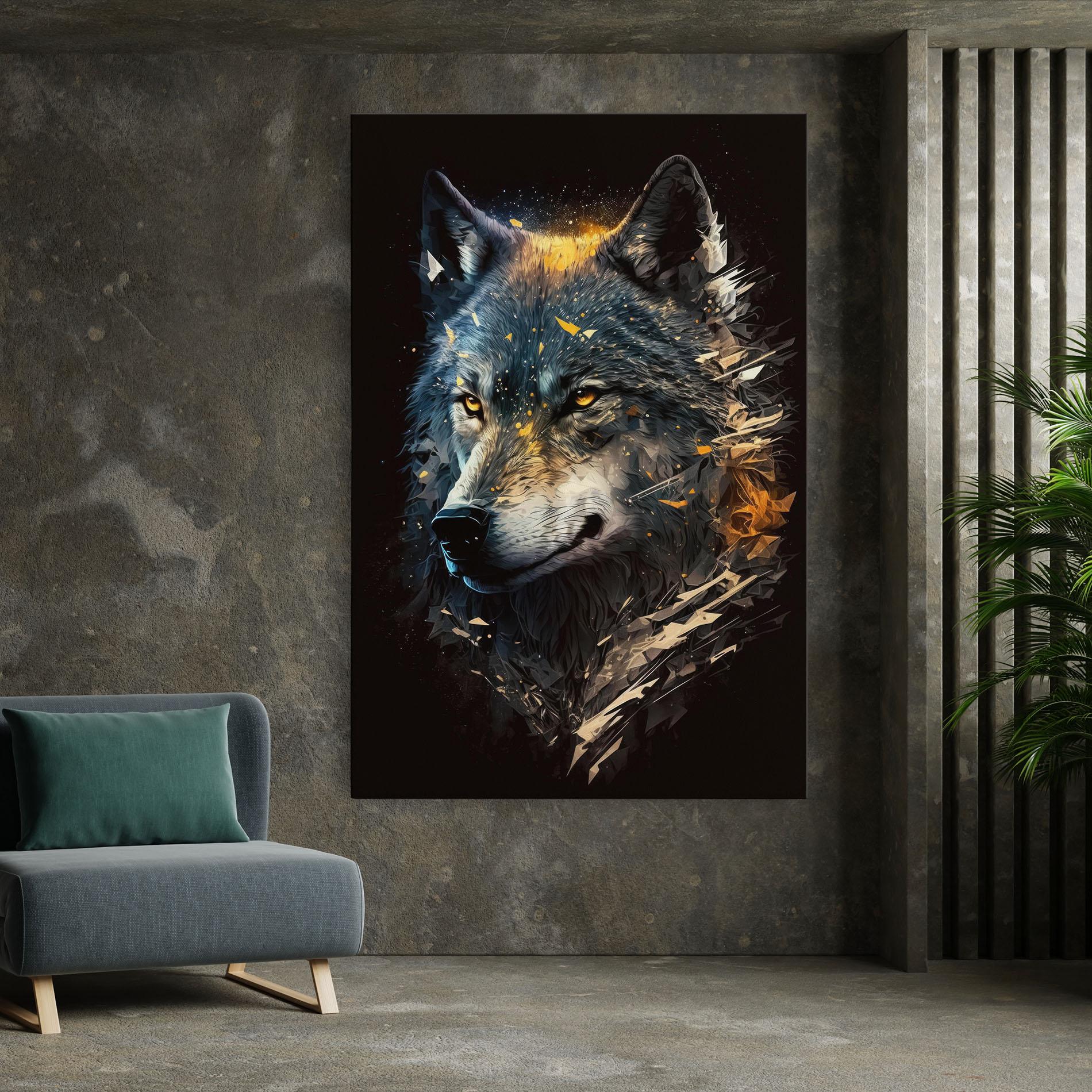 Leinwandbild Wolf Portrait mockup 7