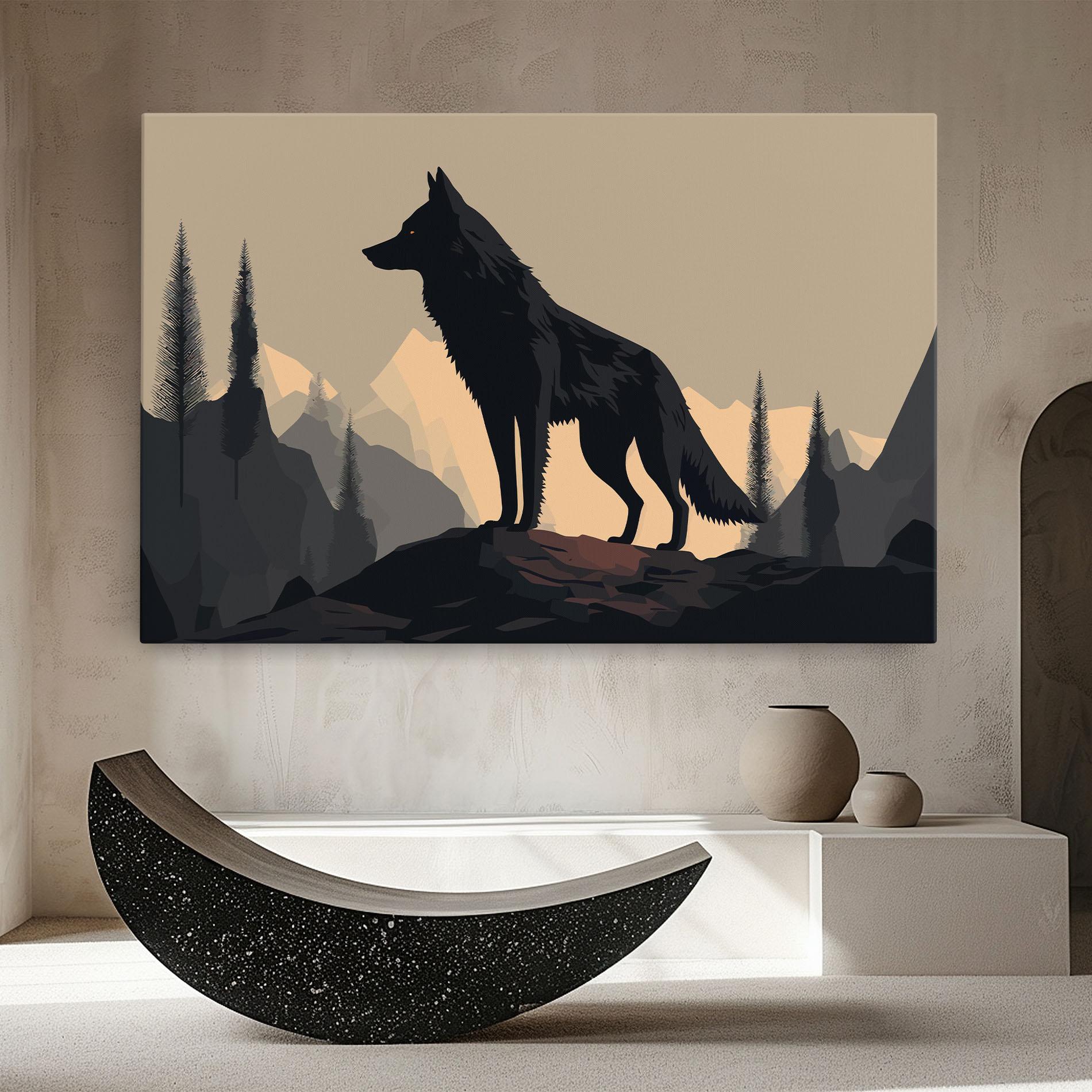 Leinwandbild Black Wolf mockup 8