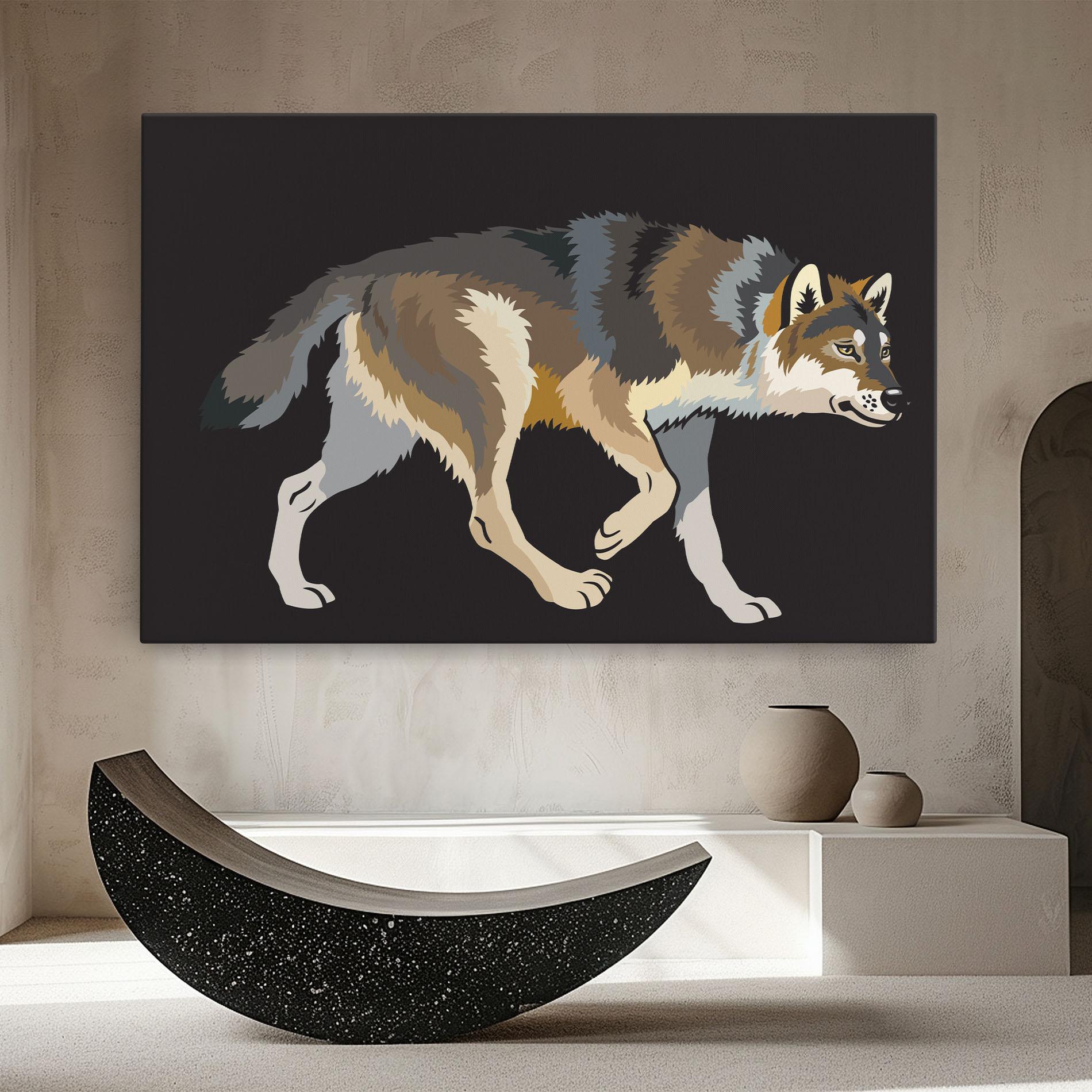 Leinwandbild Cartoon Wolf mockup 8