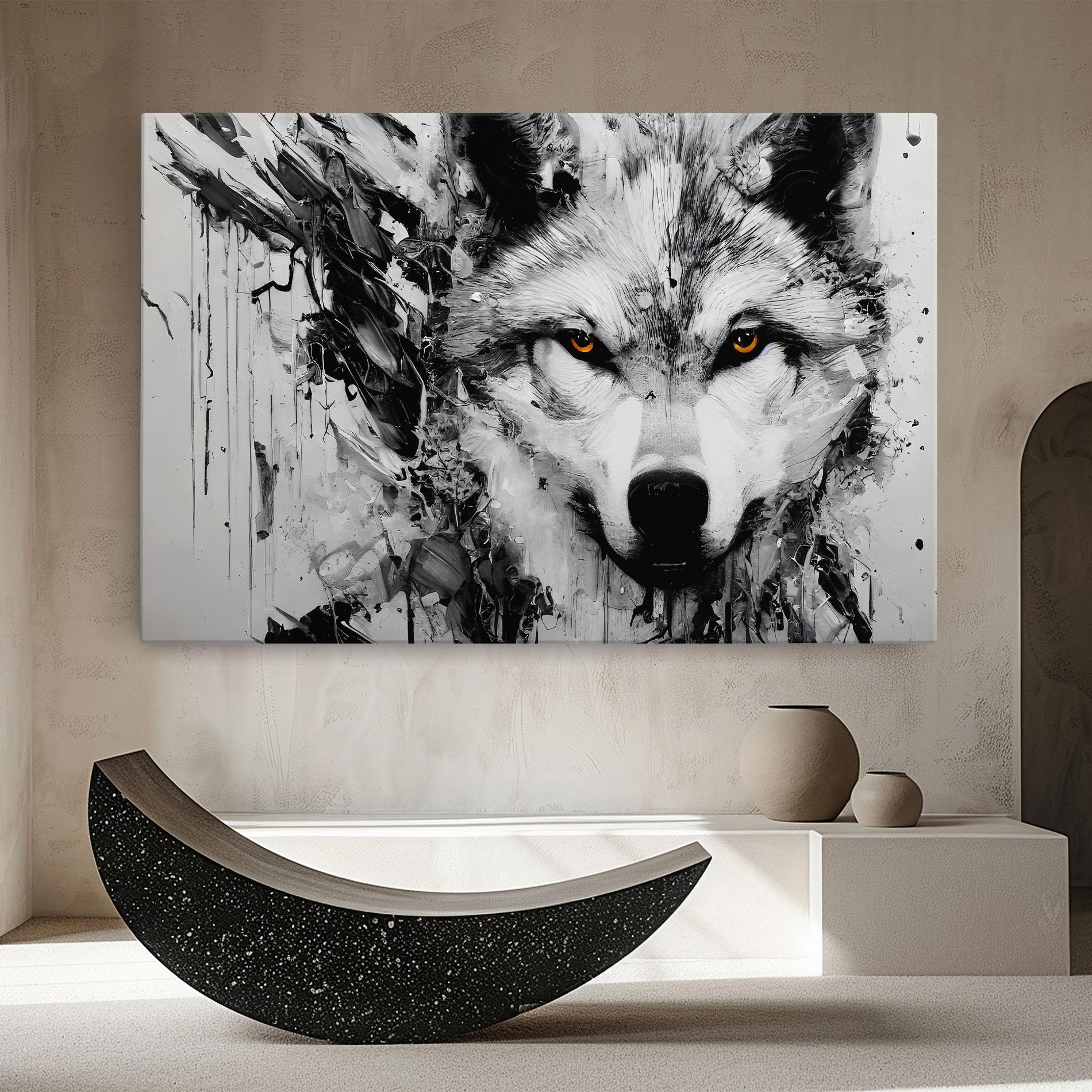 Leinwandbild Grey Wolf Portrait mockup 8