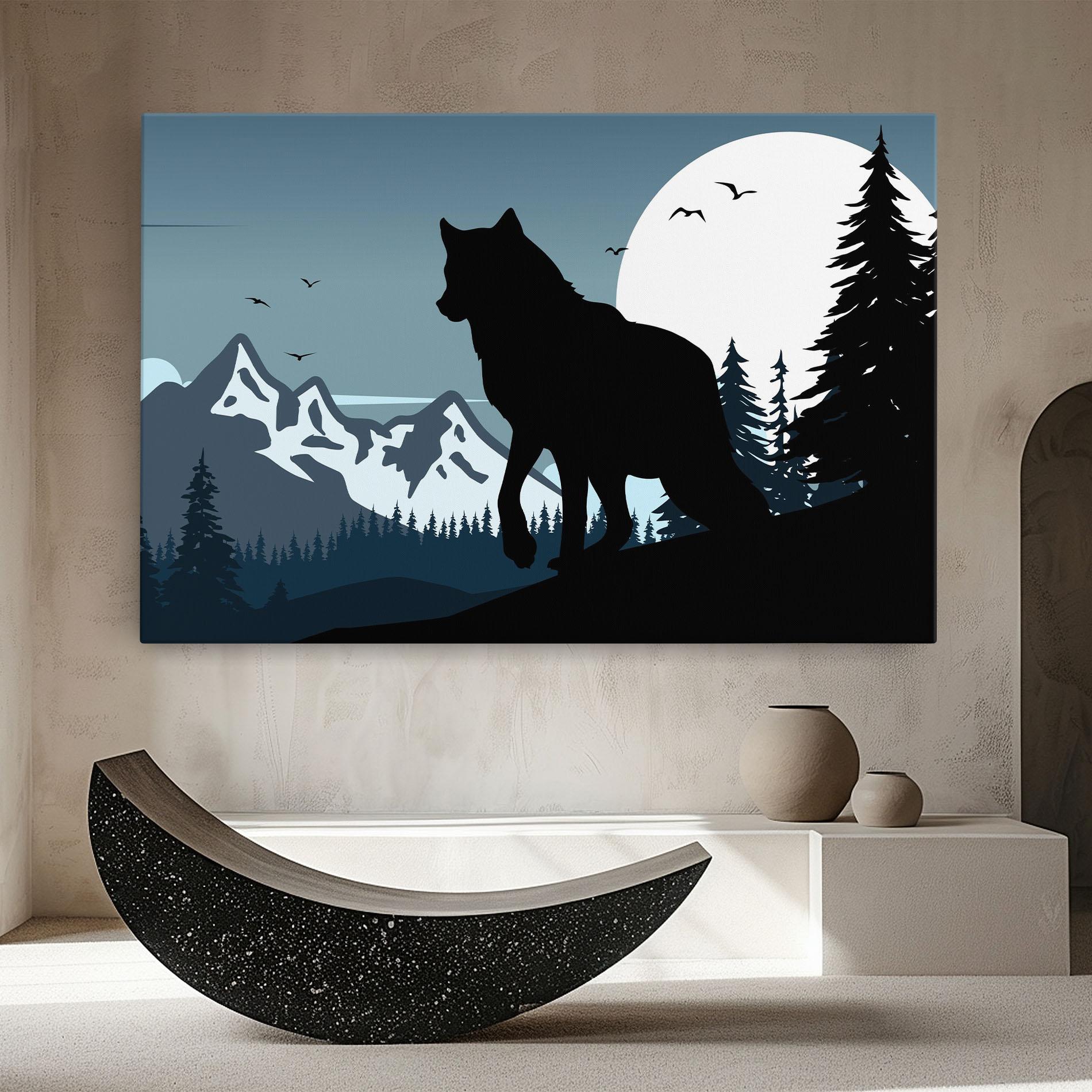 Leinwandbild Hill Wolf mockup 8