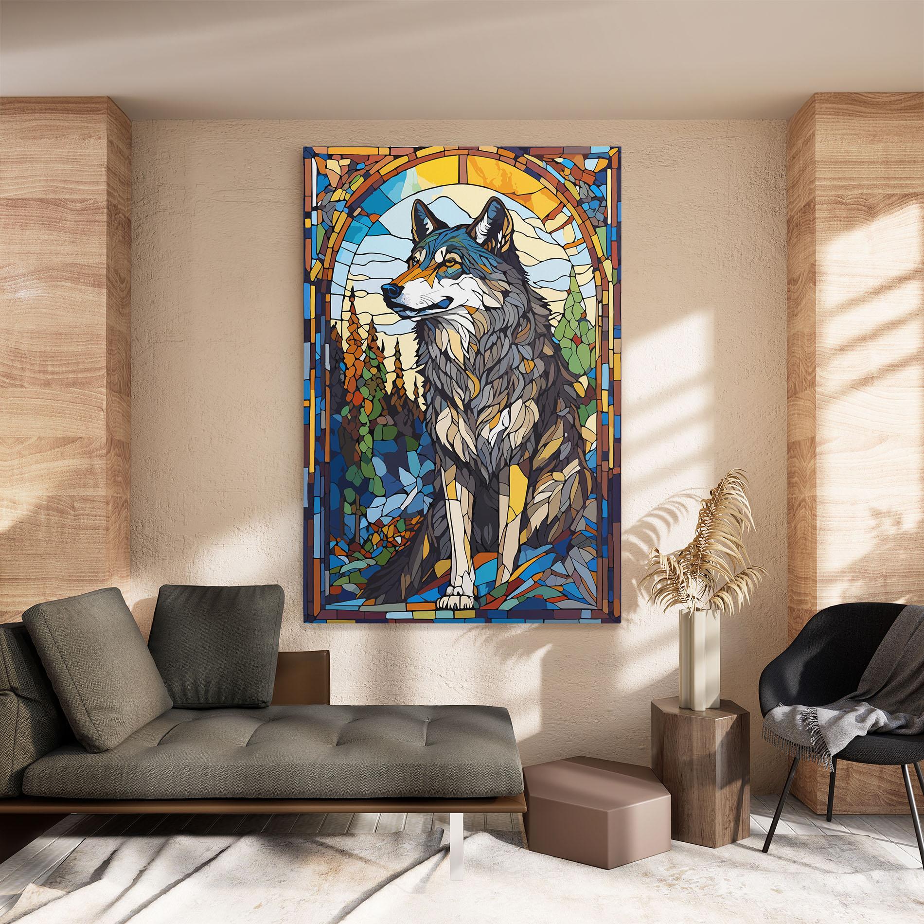 Leinwandbild Glass Wolf mockup 8