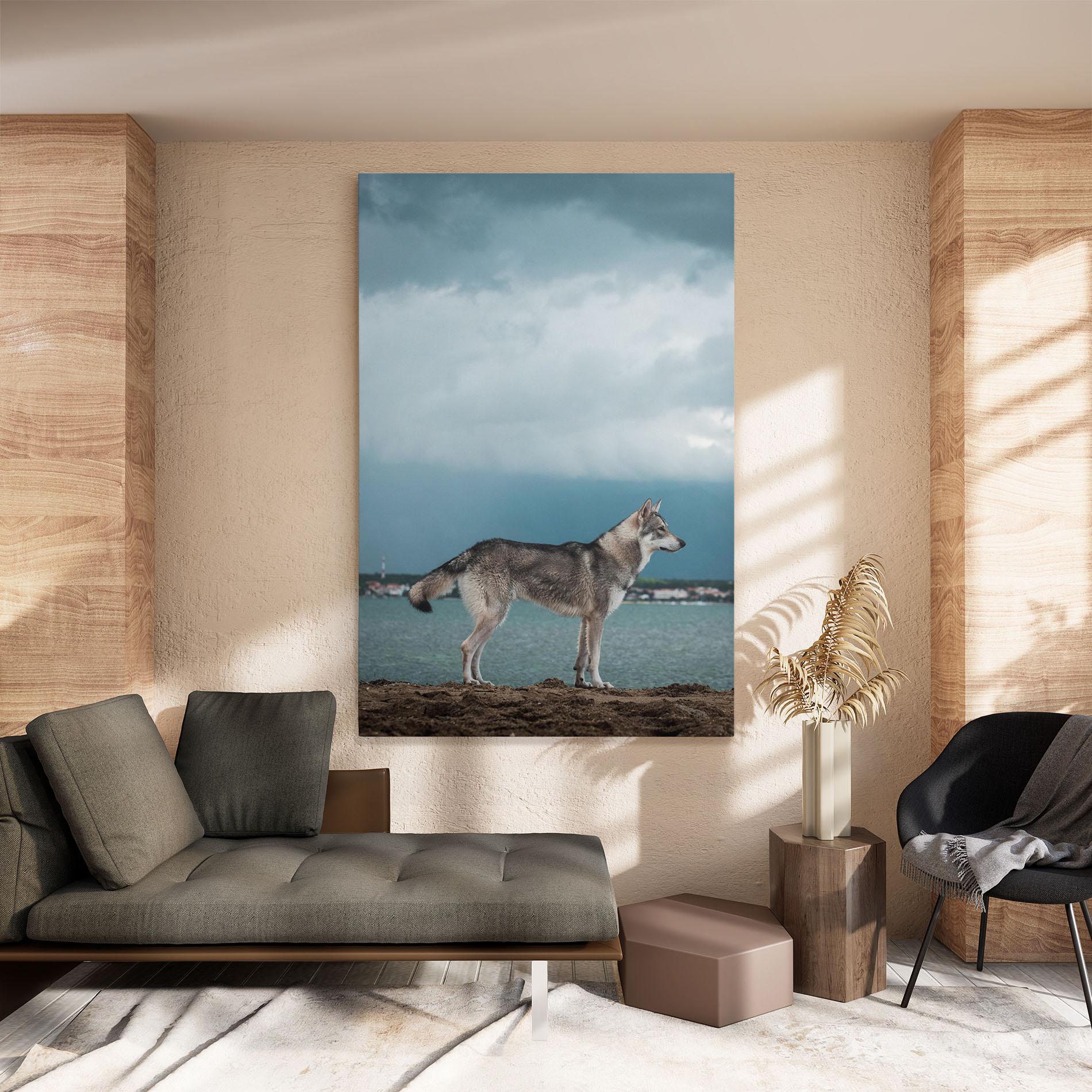 Leinwandbild Grey Wolf Looking mockup 8