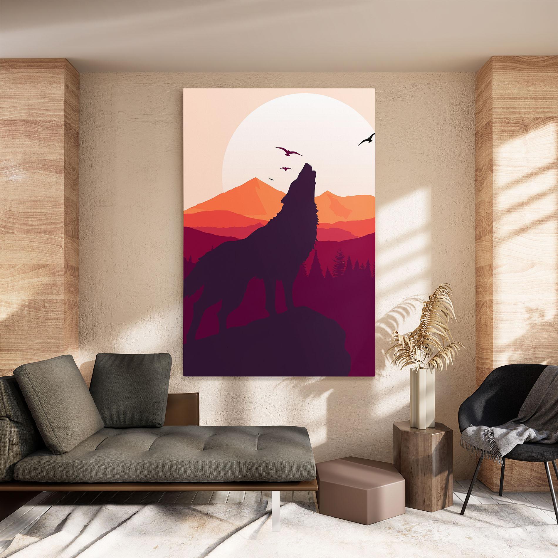 Leinwandbild Wolf Pink Moon mockup 8