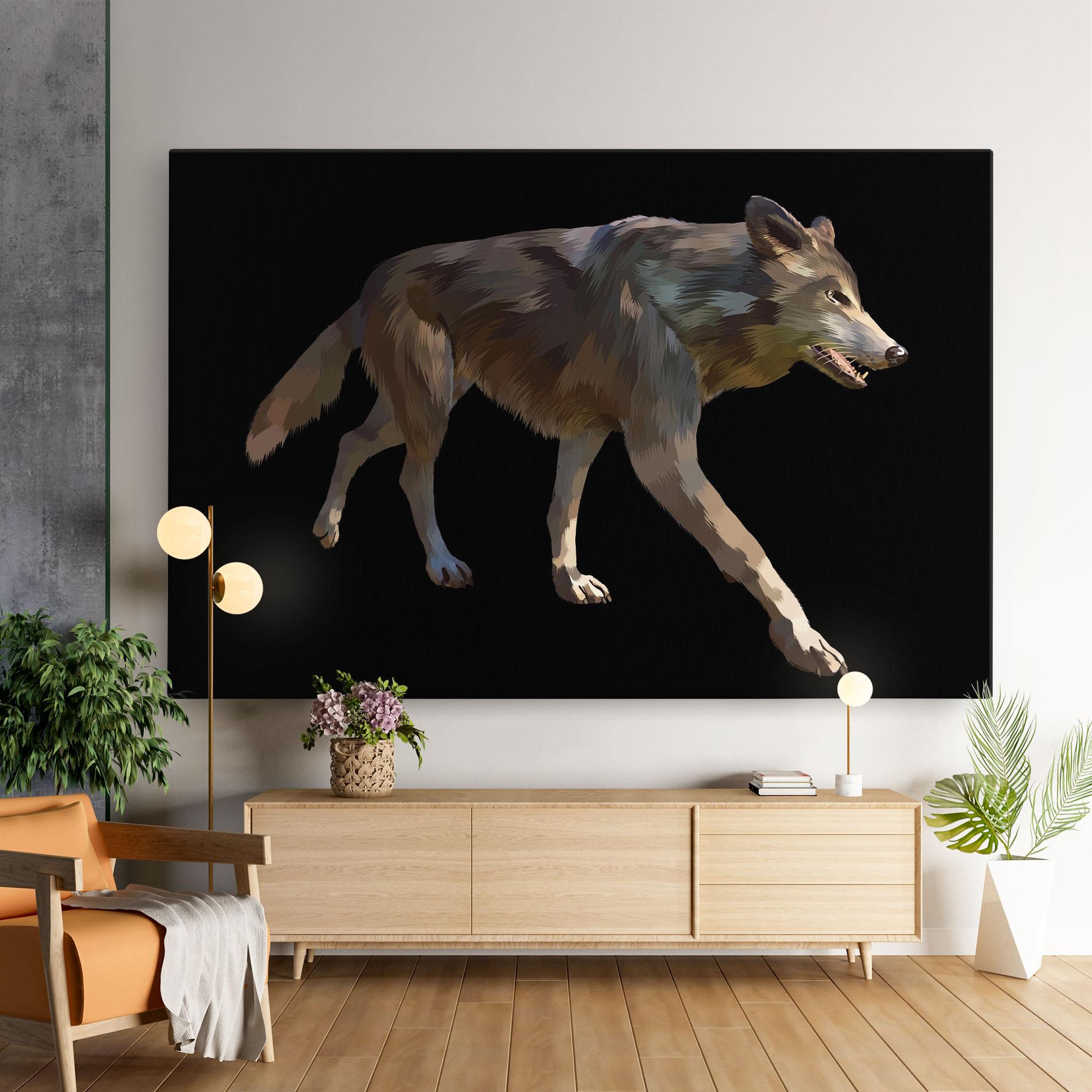 Leinwandbild 3d Wolf mockup 9