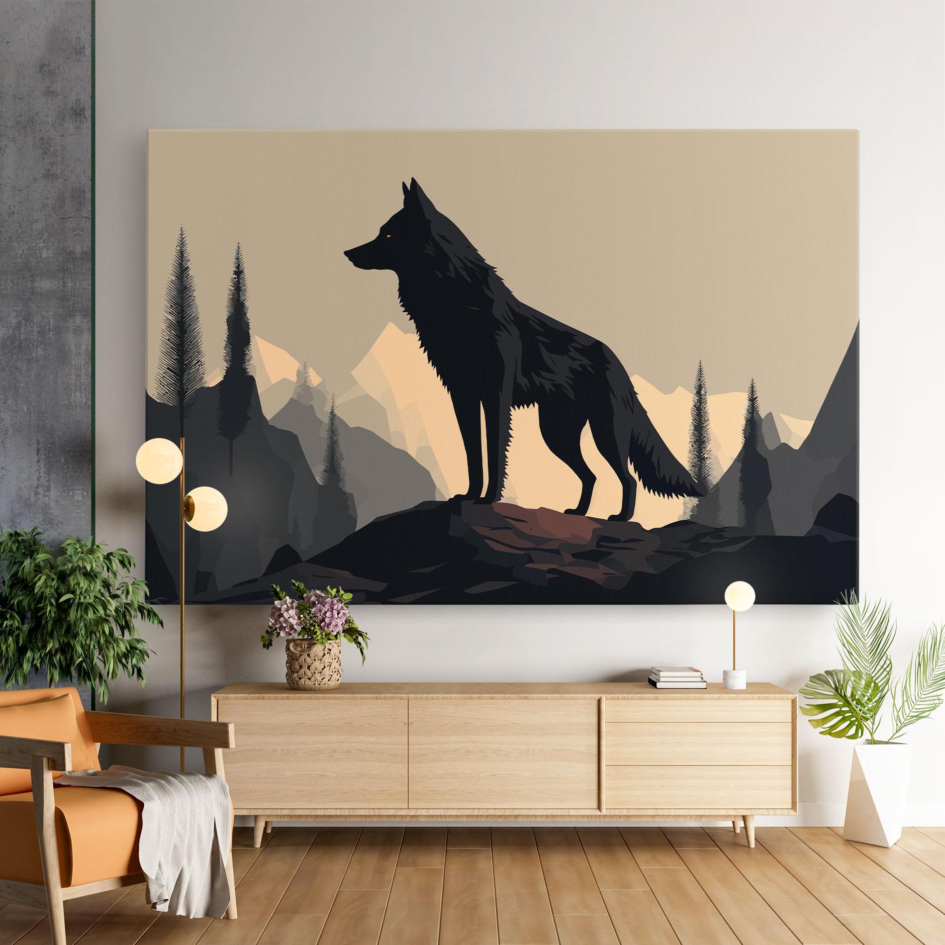 Leinwandbild Black Wolf mockup 9