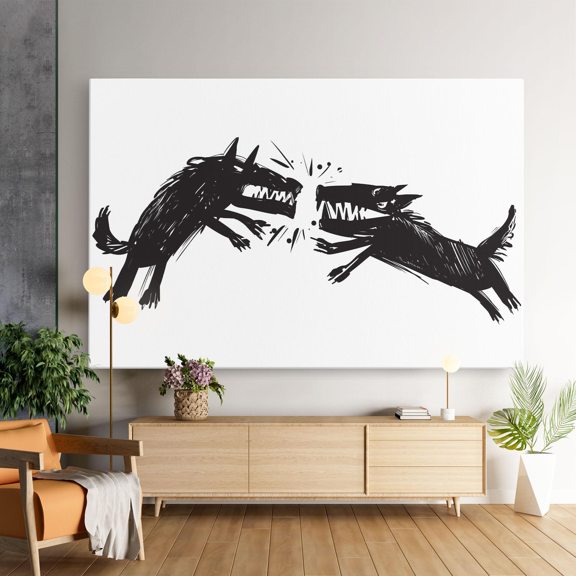 Leinwandbild Black Wolves mockup 9