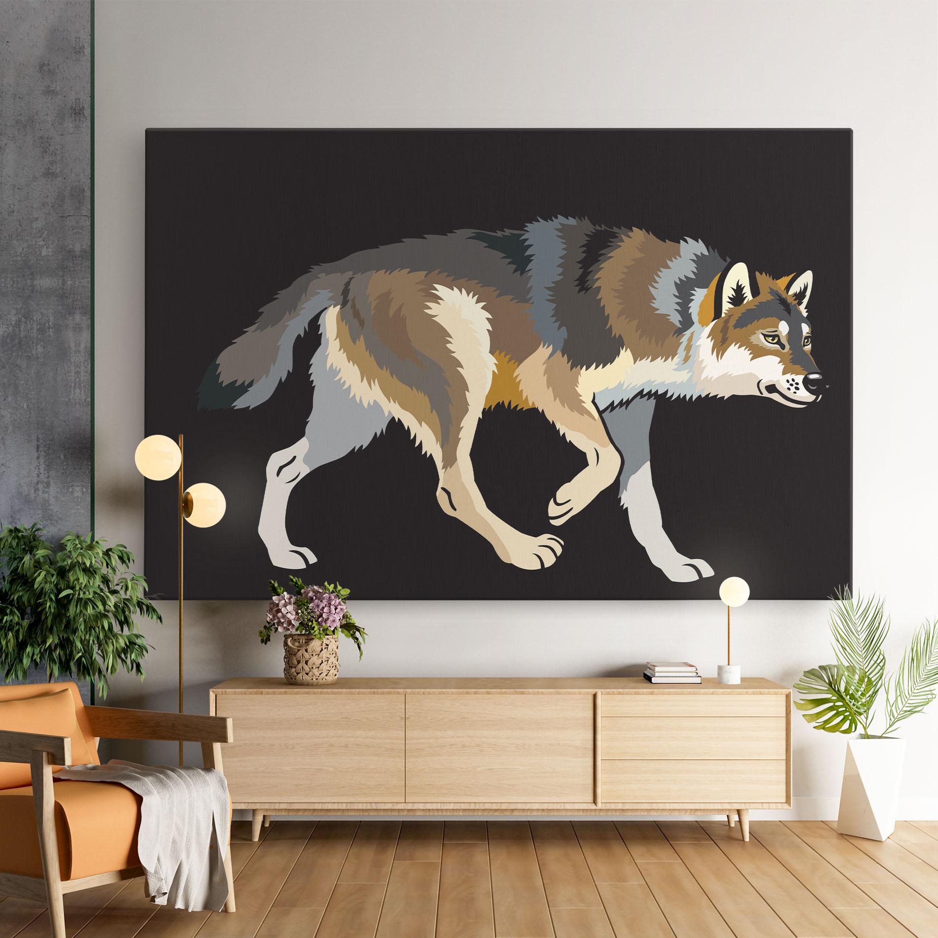 Leinwandbild Cartoon Wolf mockup 9