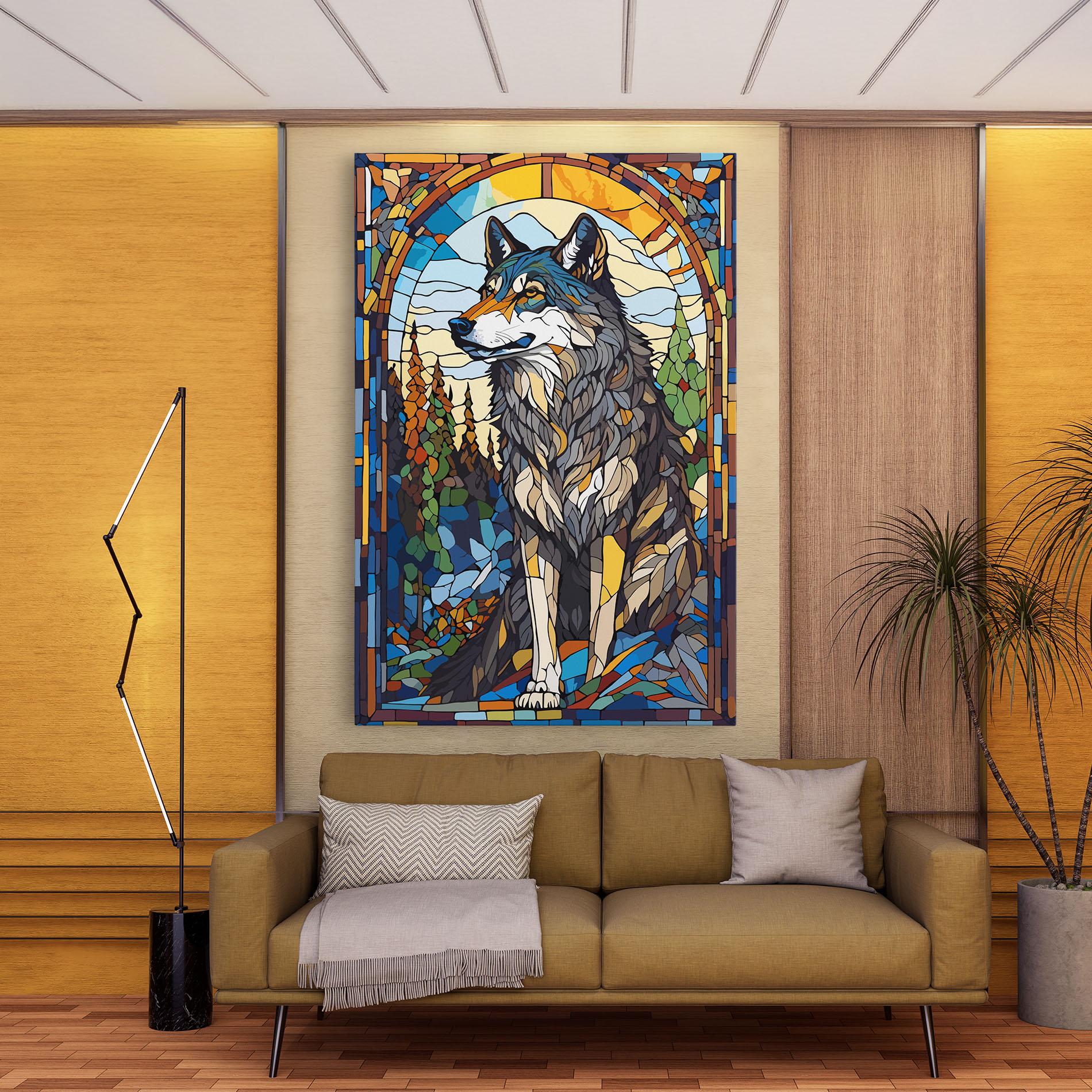 Leinwandbild Glass Wolf mockup 9
