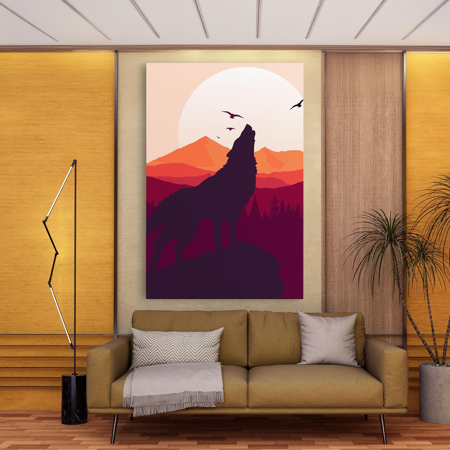Leinwandbild Wolf Pink Moon mockup 9