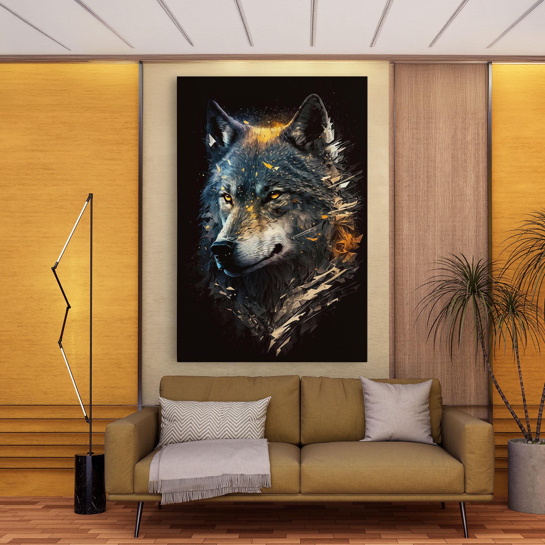 Leinwandbild Wolf Portrait mockup 9