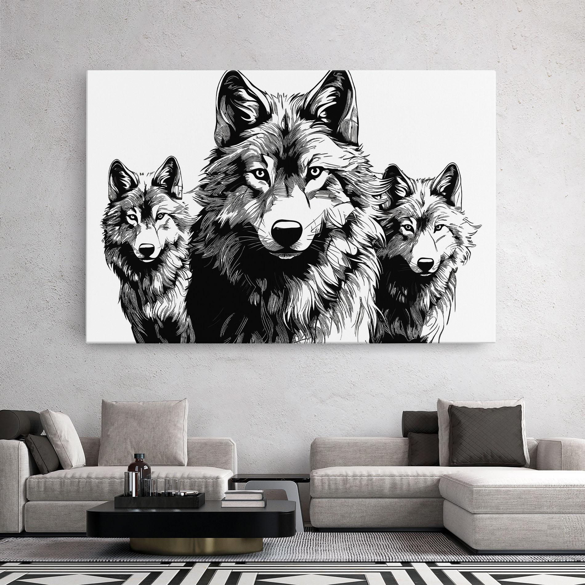 Leinwandbild 3 Wolves mockup 2