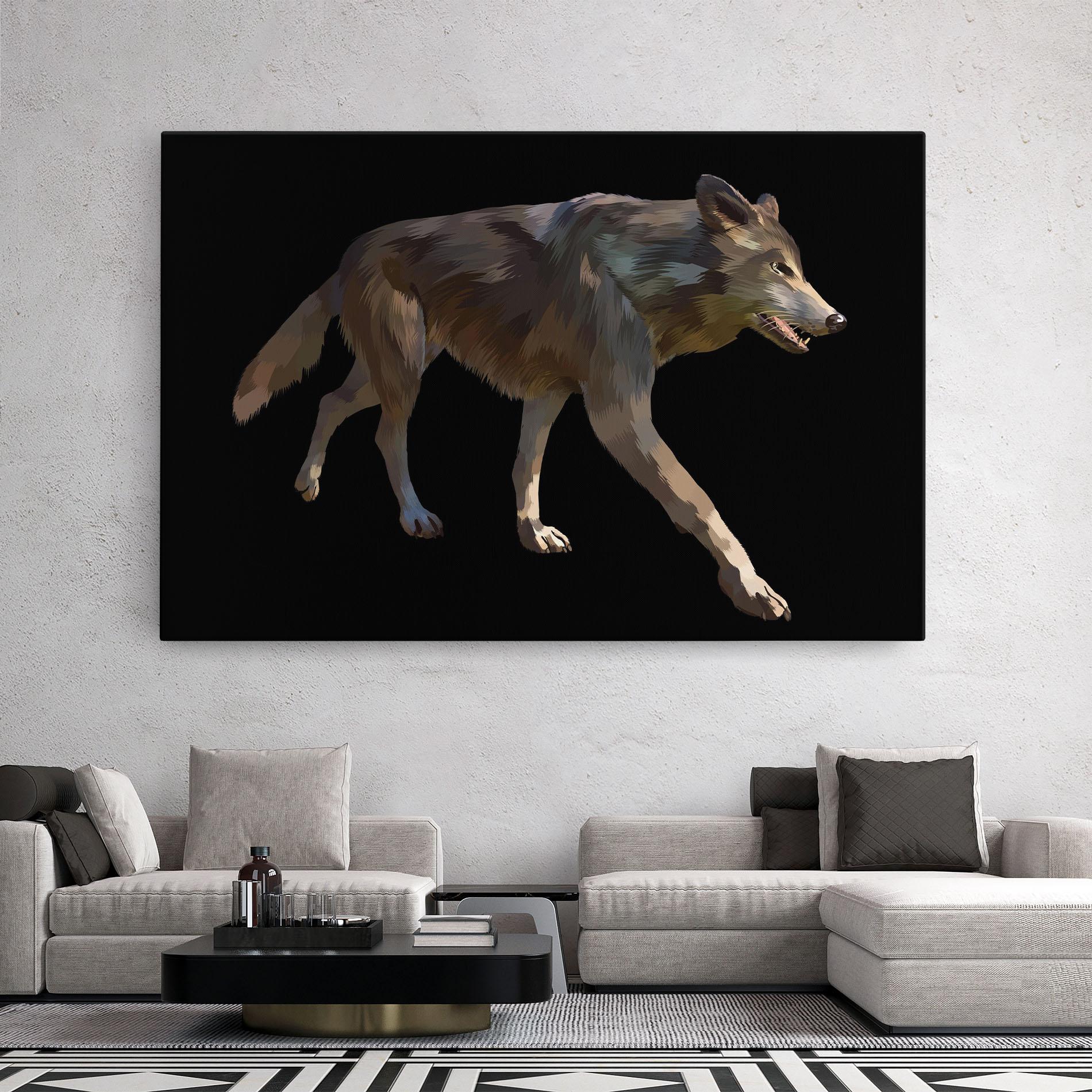 Leinwandbild 3d Wolf mockup 2