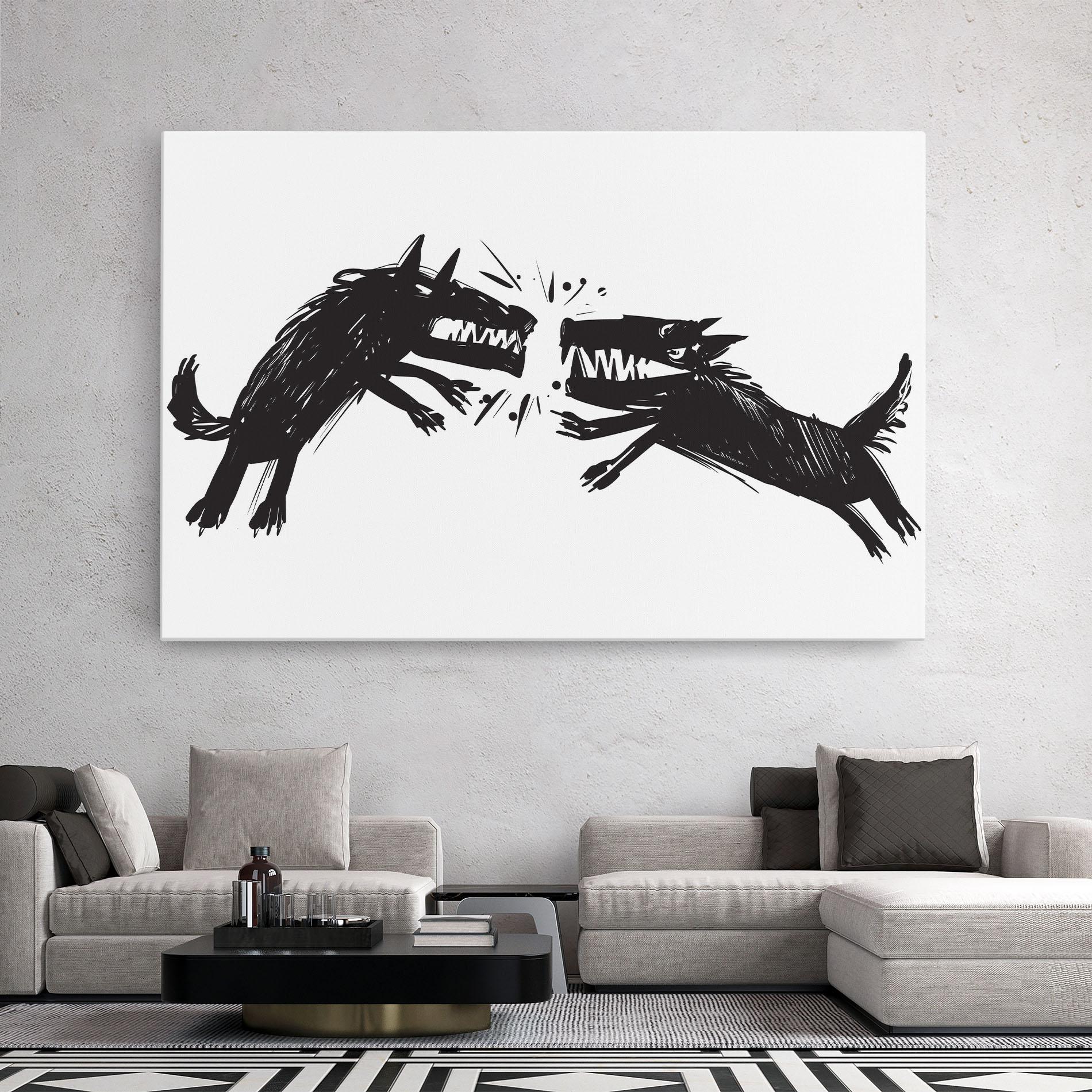 Leinwandbild Black Wolves mockup 2