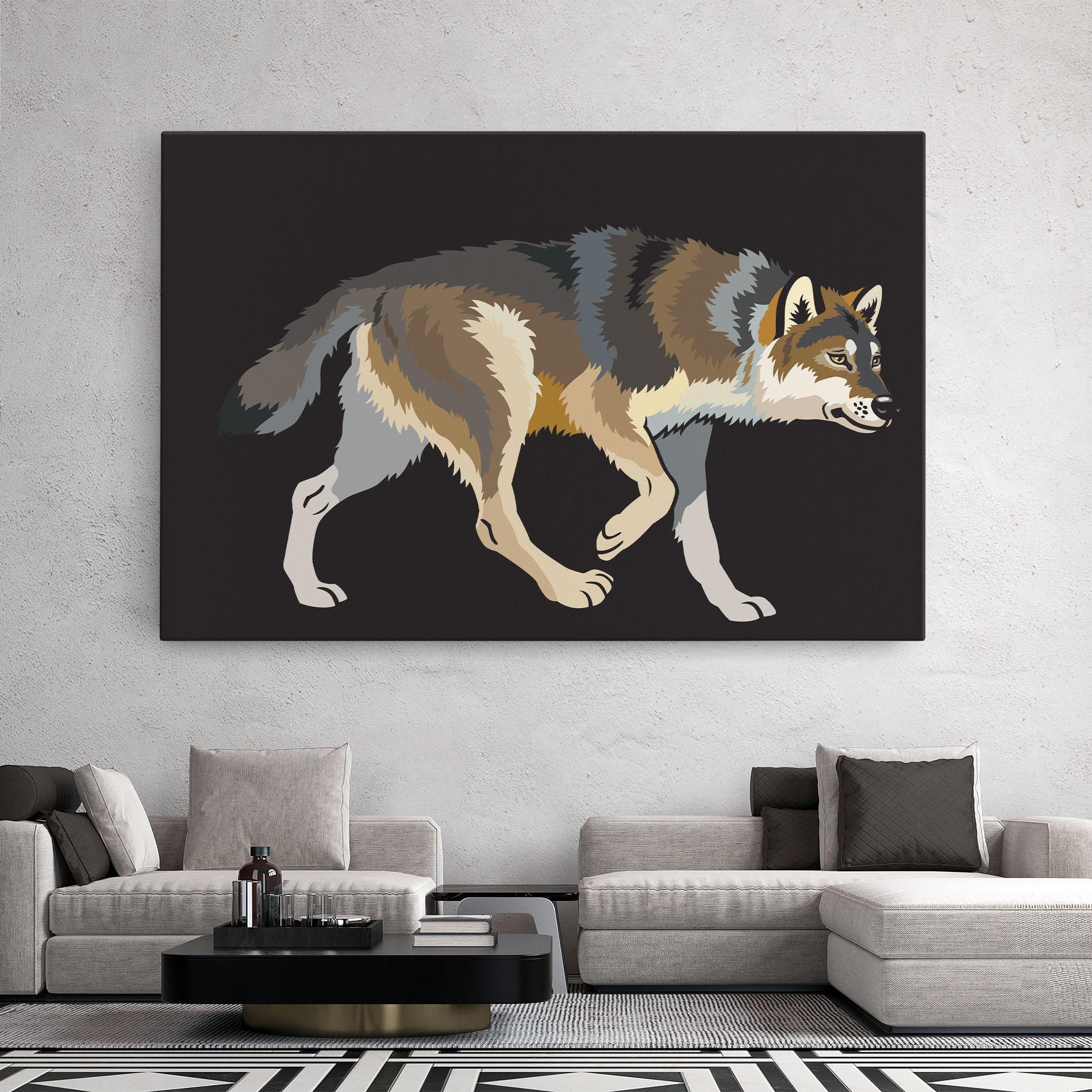 Leinwandbild Cartoon Wolf mockup 2