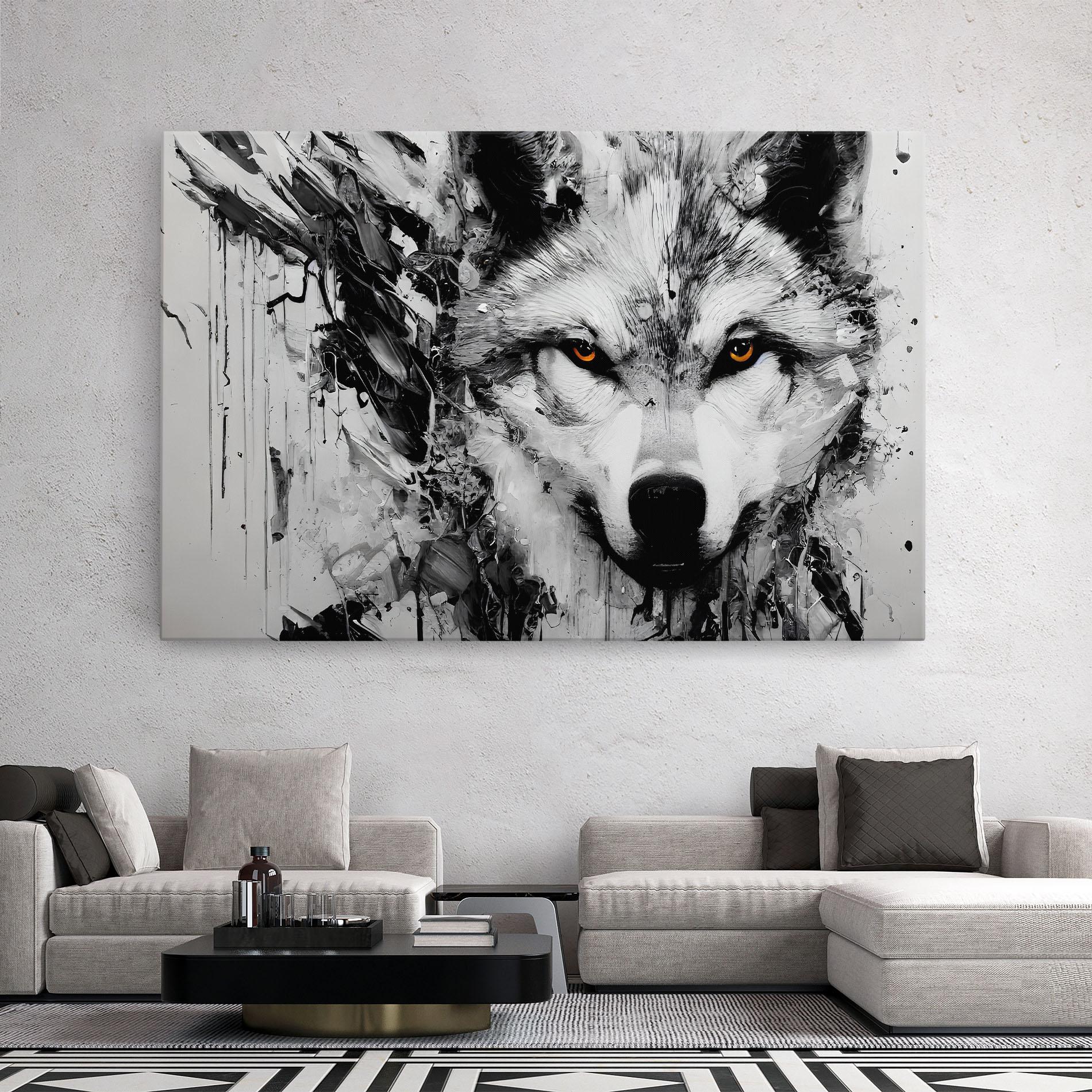 Leinwandbild Grey Wolf Portrait mockup 2