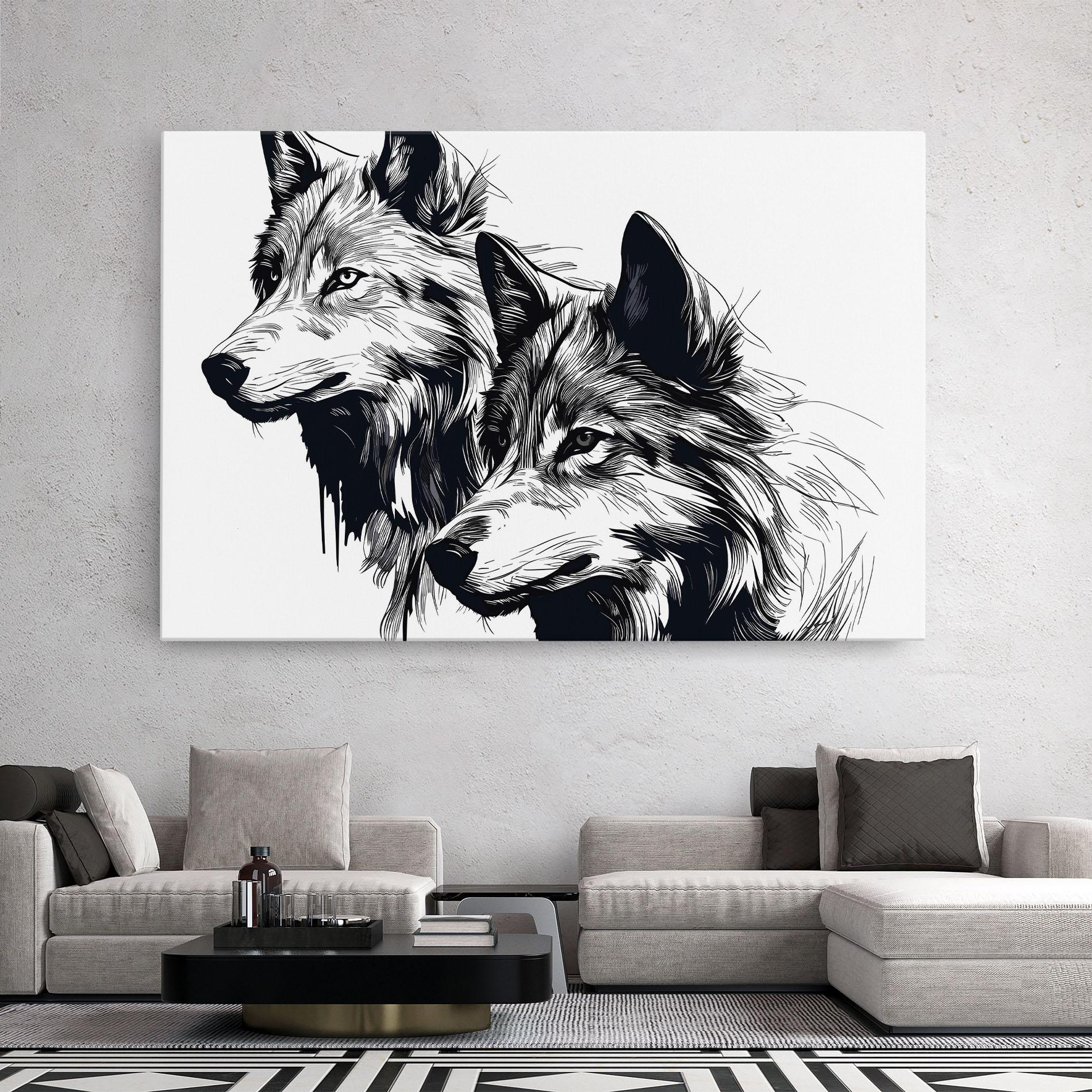 Leinwandbild Wolf Friends mockup 2
