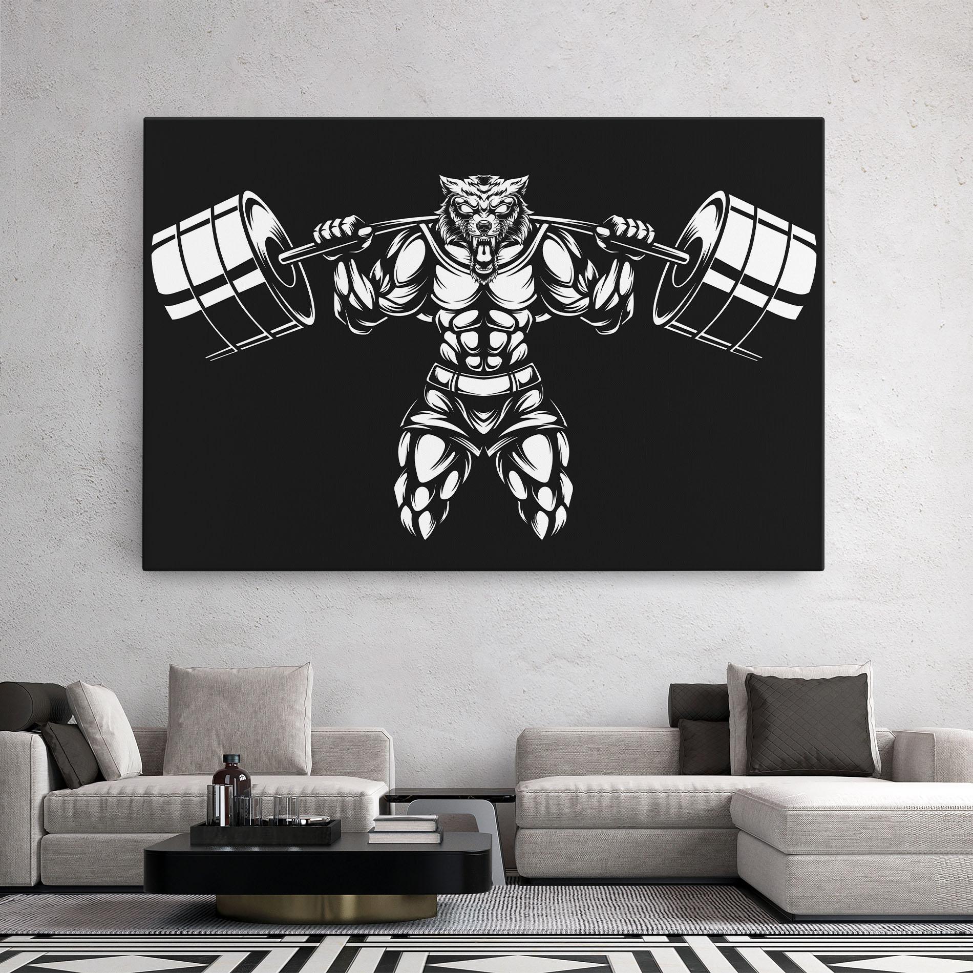 Leinwandbild Work Out Wolf mockup 2
