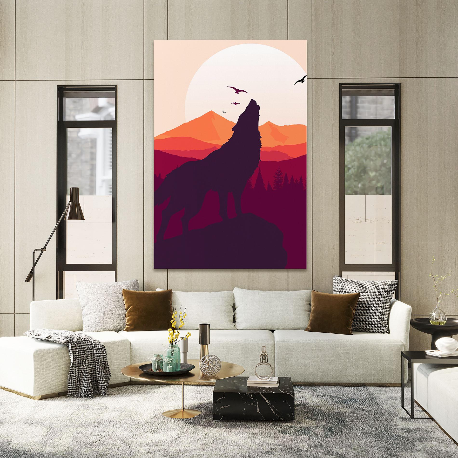 Leinwandbild Wolf Pink Moon mockup 2
