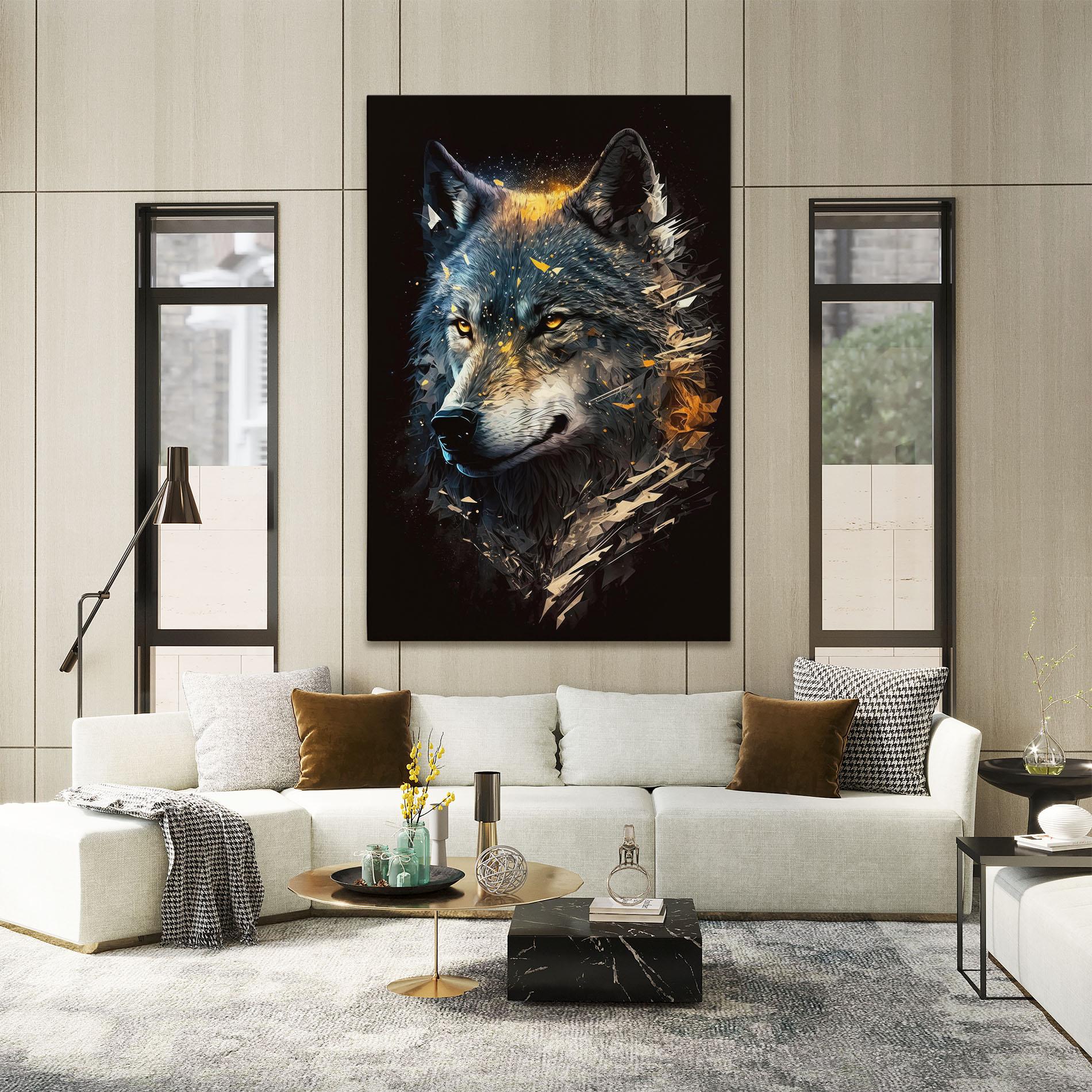 Leinwandbild Wolf Portrait mockup 2