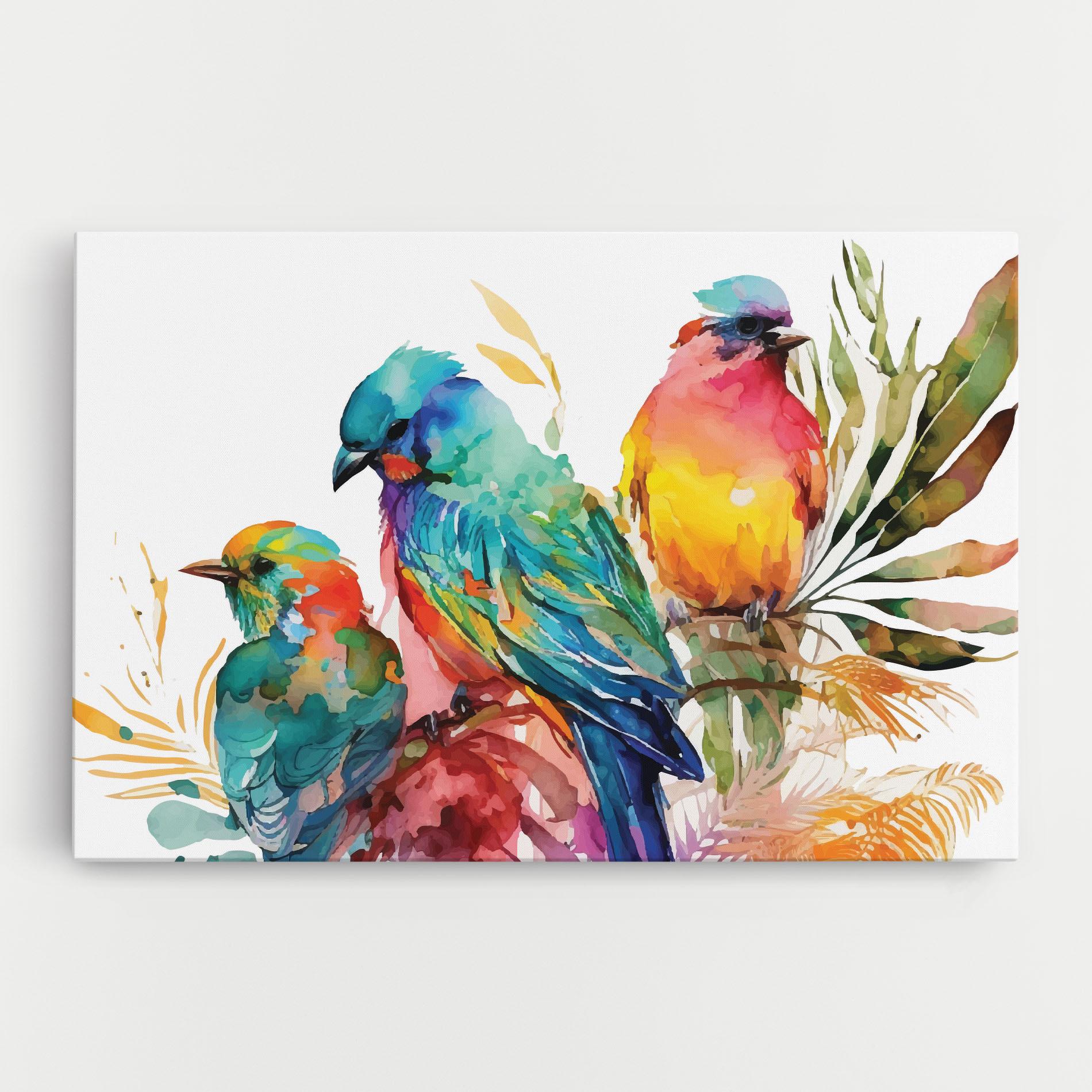 Leinwandbild Colorful Birds mockup 0