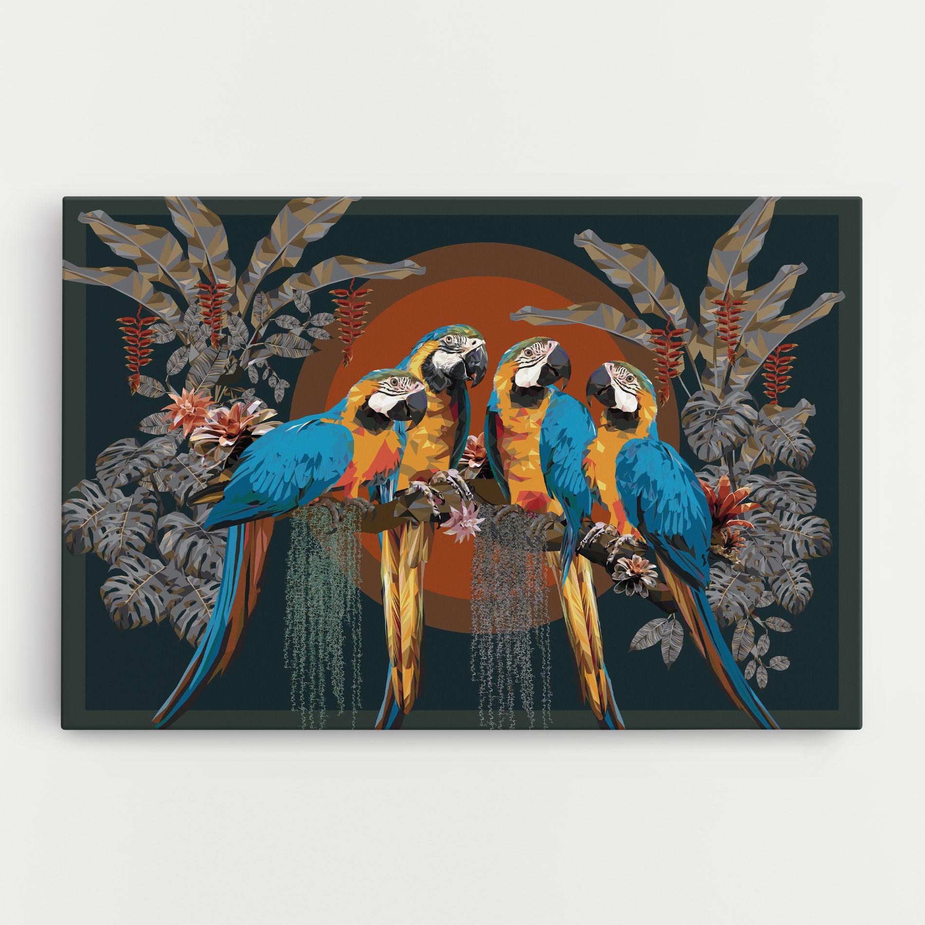 Leinwandbild Parrot Couples mockup 0