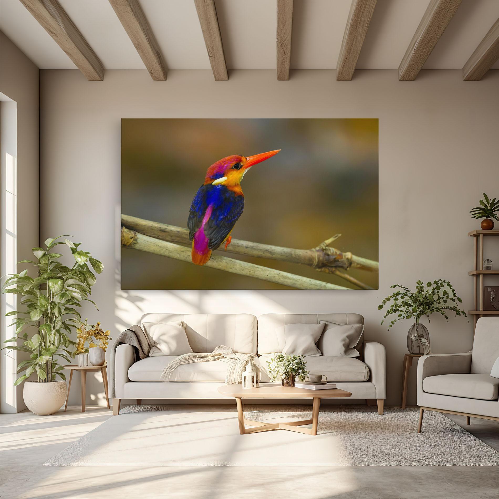 Leinwandbild Colorful Bird mockup 6
