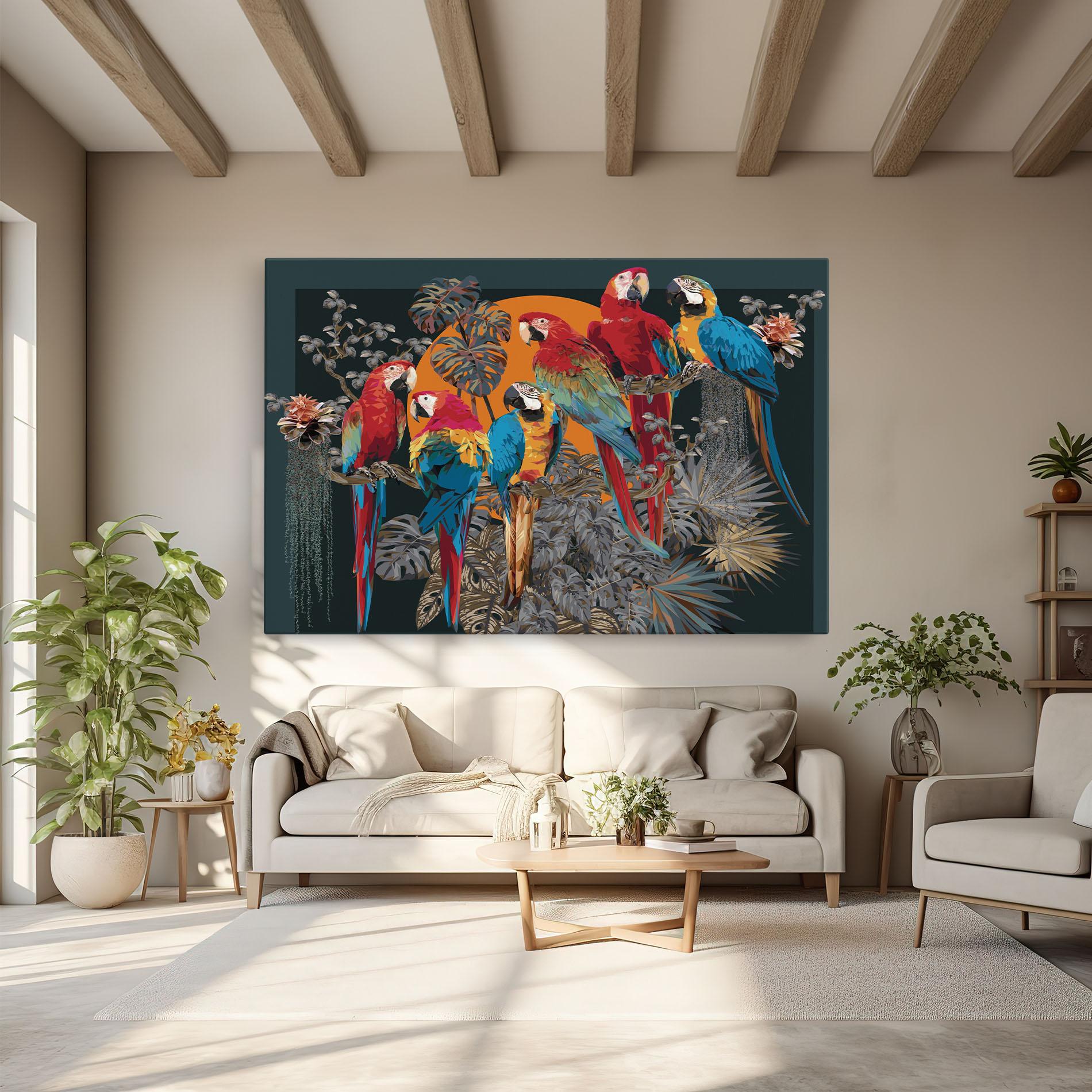 Leinwandbild Family Parrot mockup 6