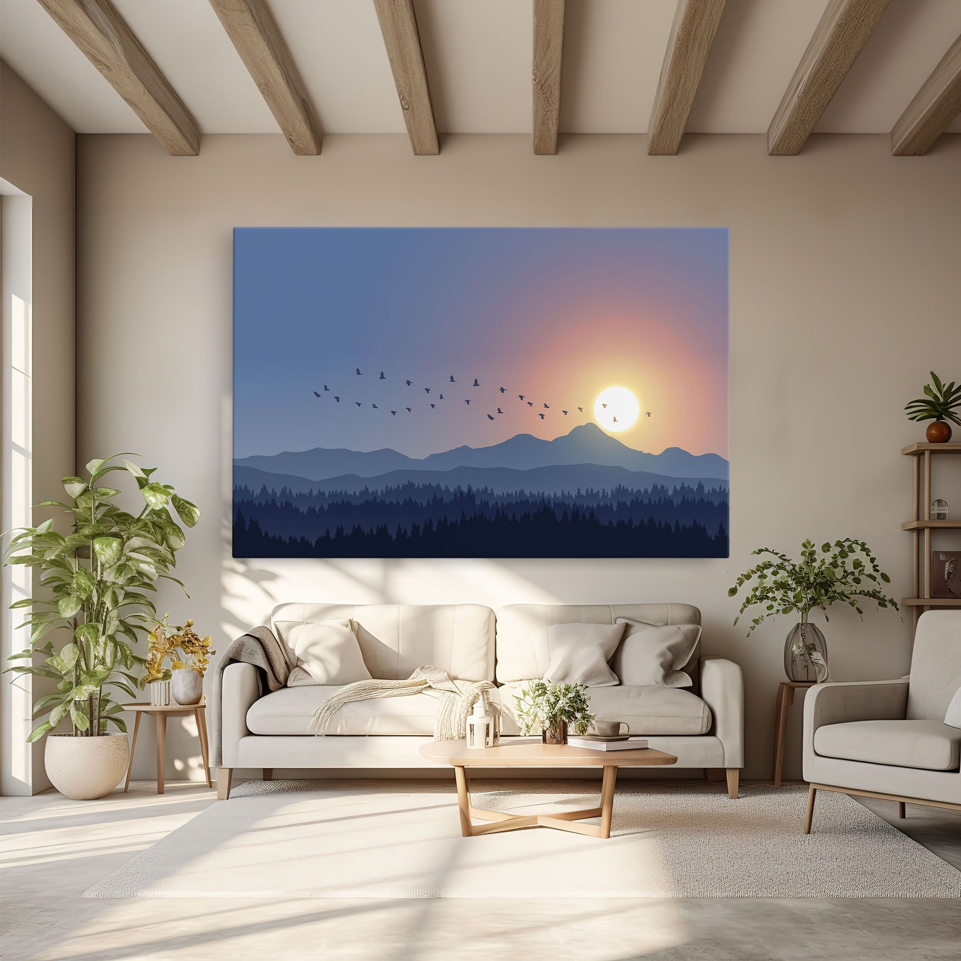 Sunset Birds View mockup 6