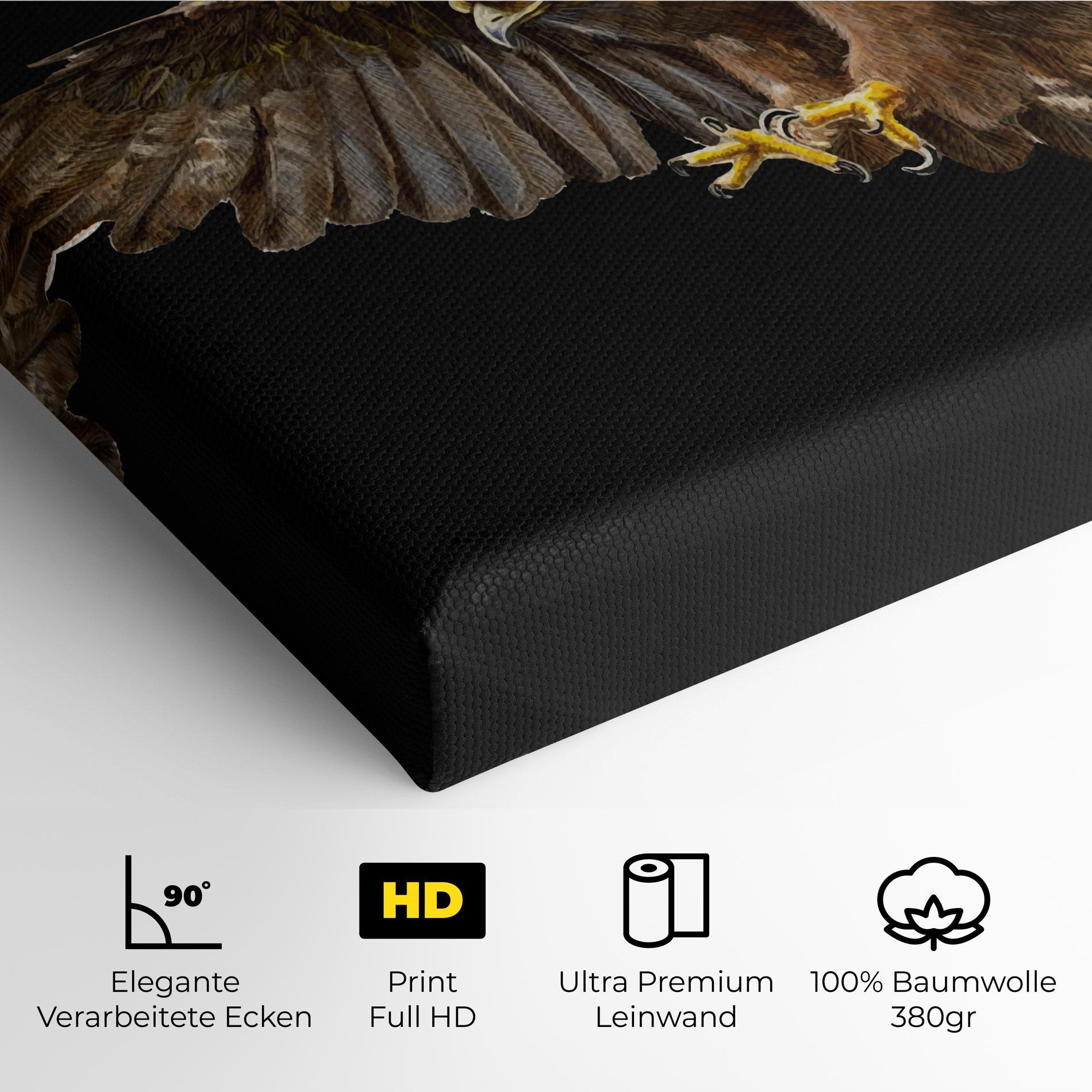 Leinwandbild Eagle On Black mockup 4