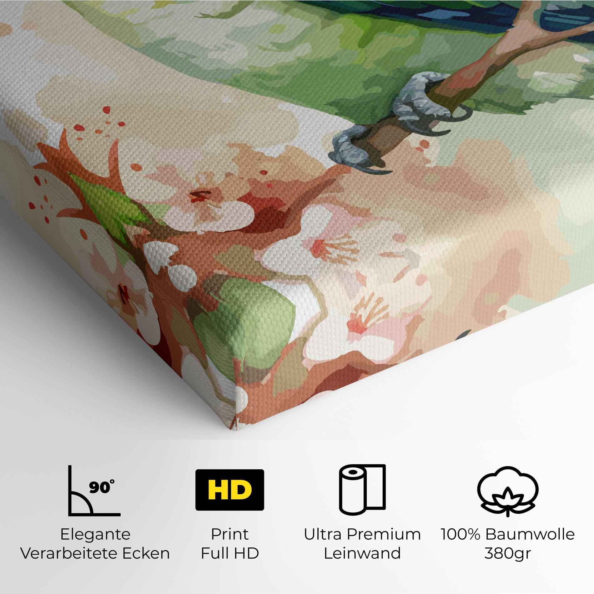 Leinwandbild Pretty Green Parrot mockup 4