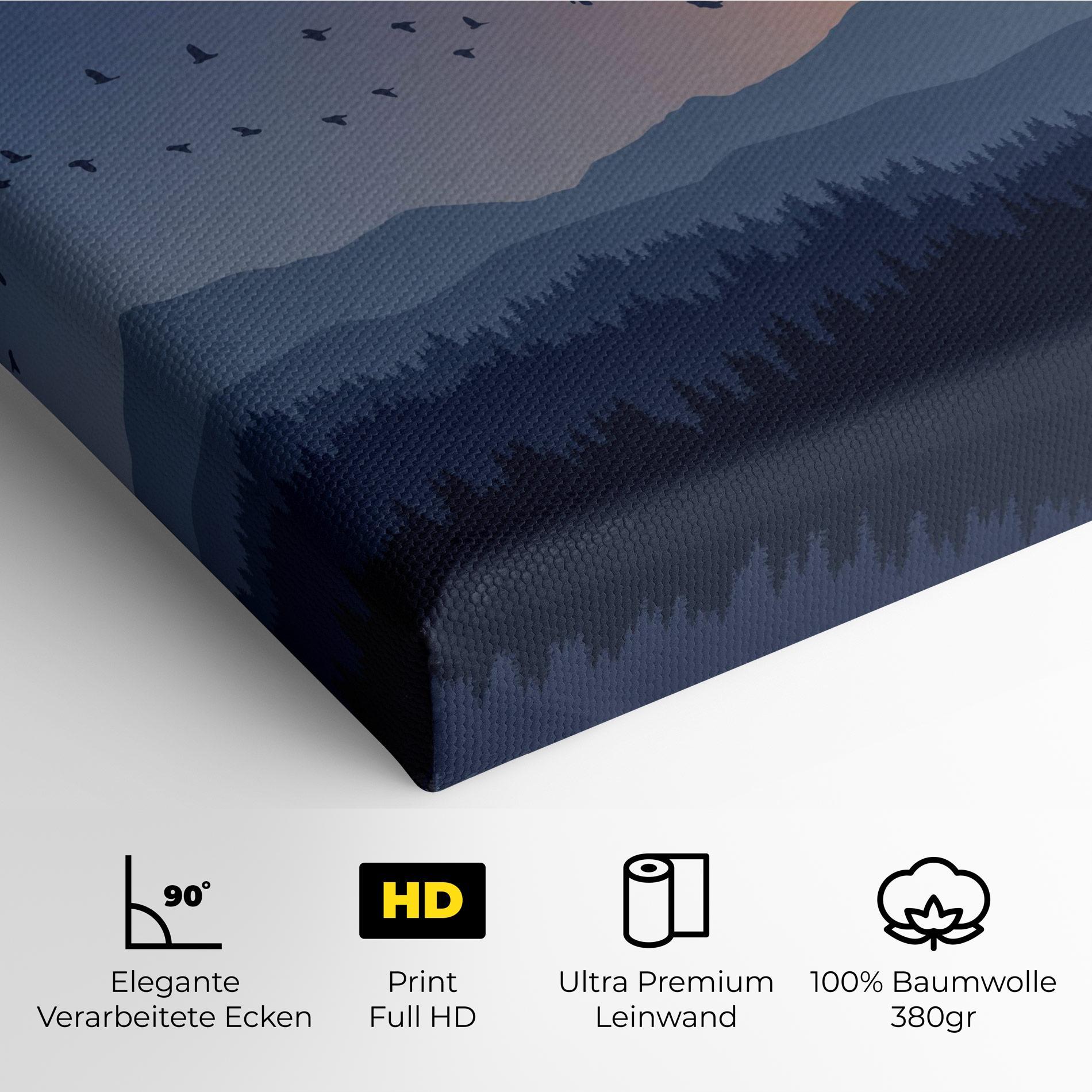 Leinwandbild Sunset Birds View mockup 4