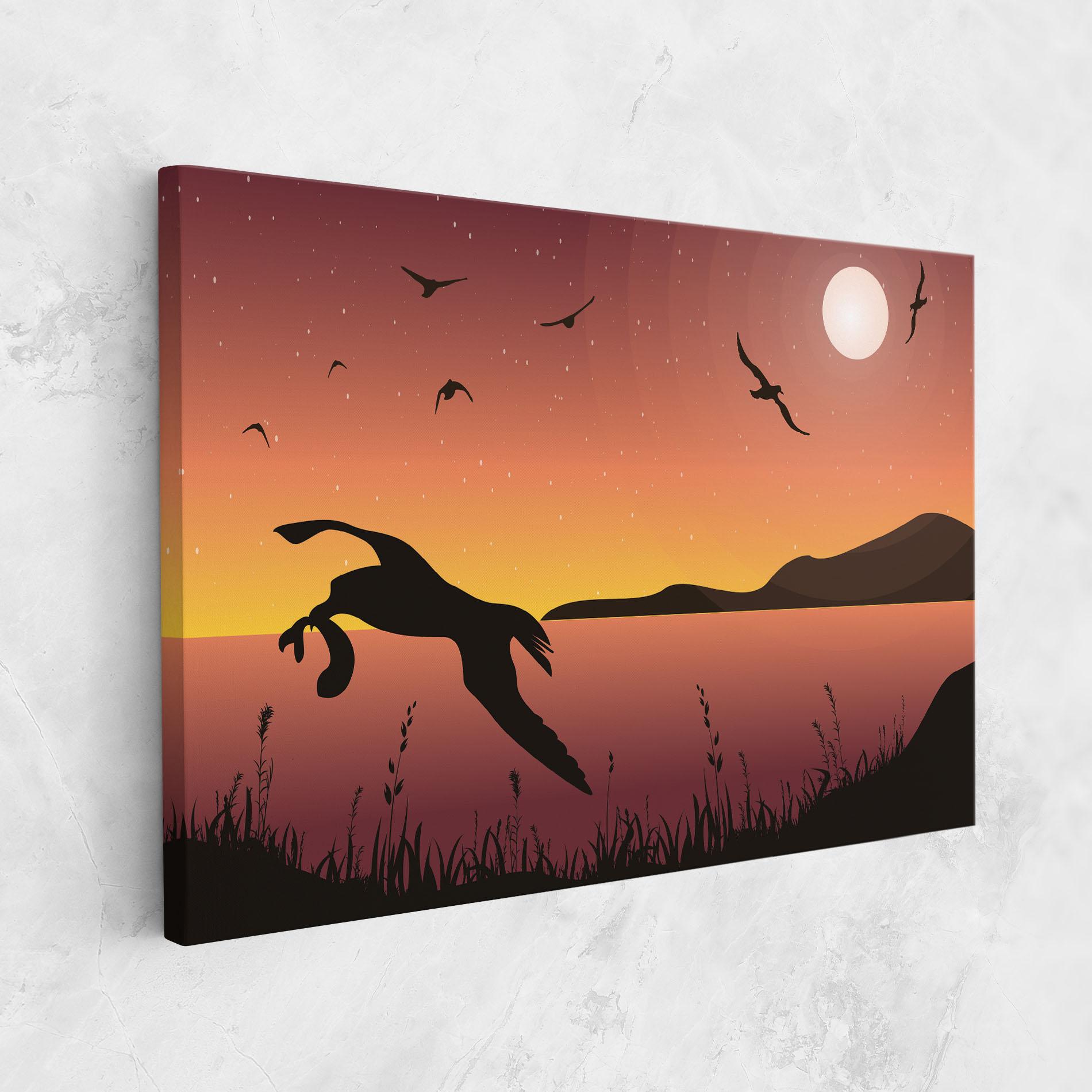 Leinwandbild Birds Fishing mockup 1