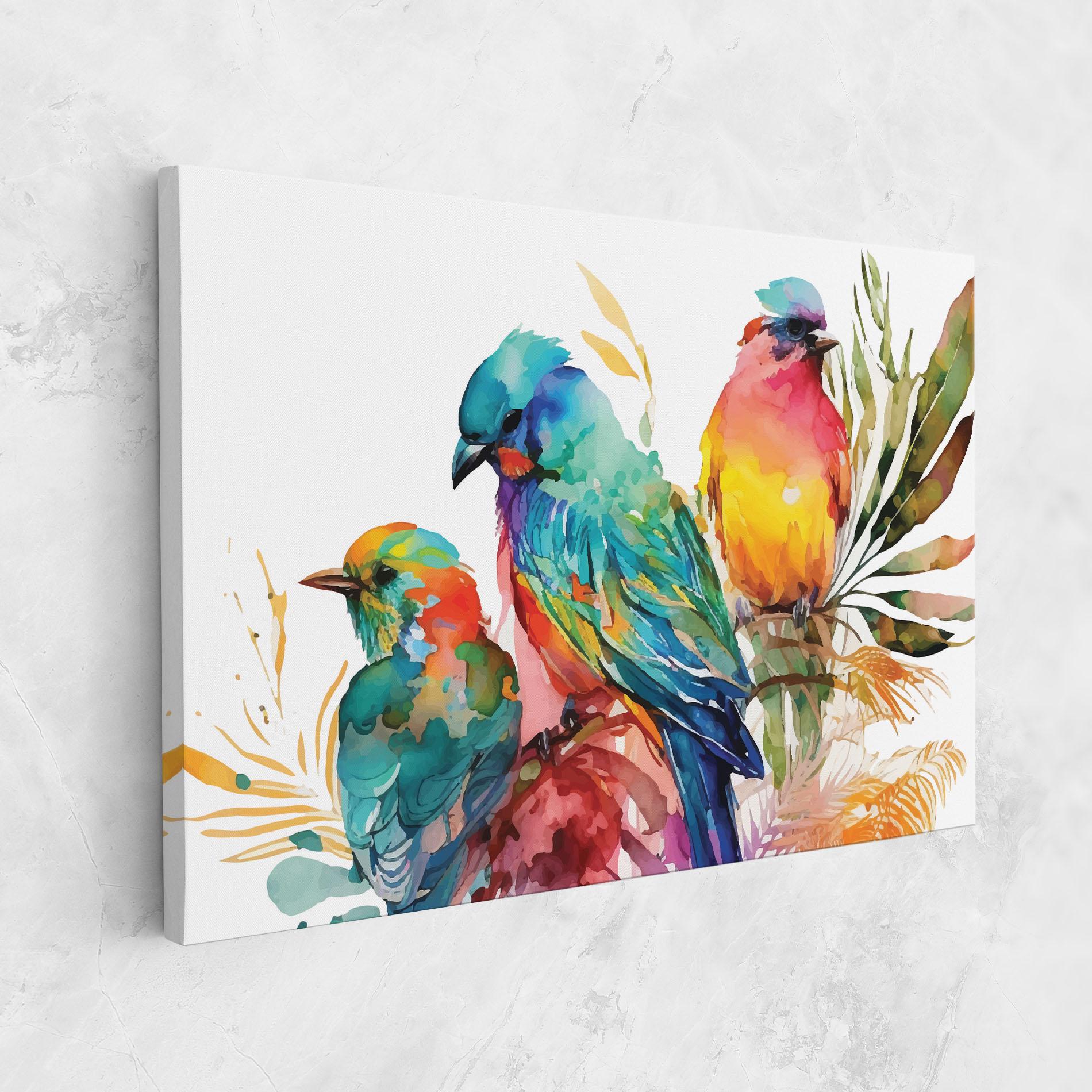 Leinwandbild Colorful Birds mockup 1