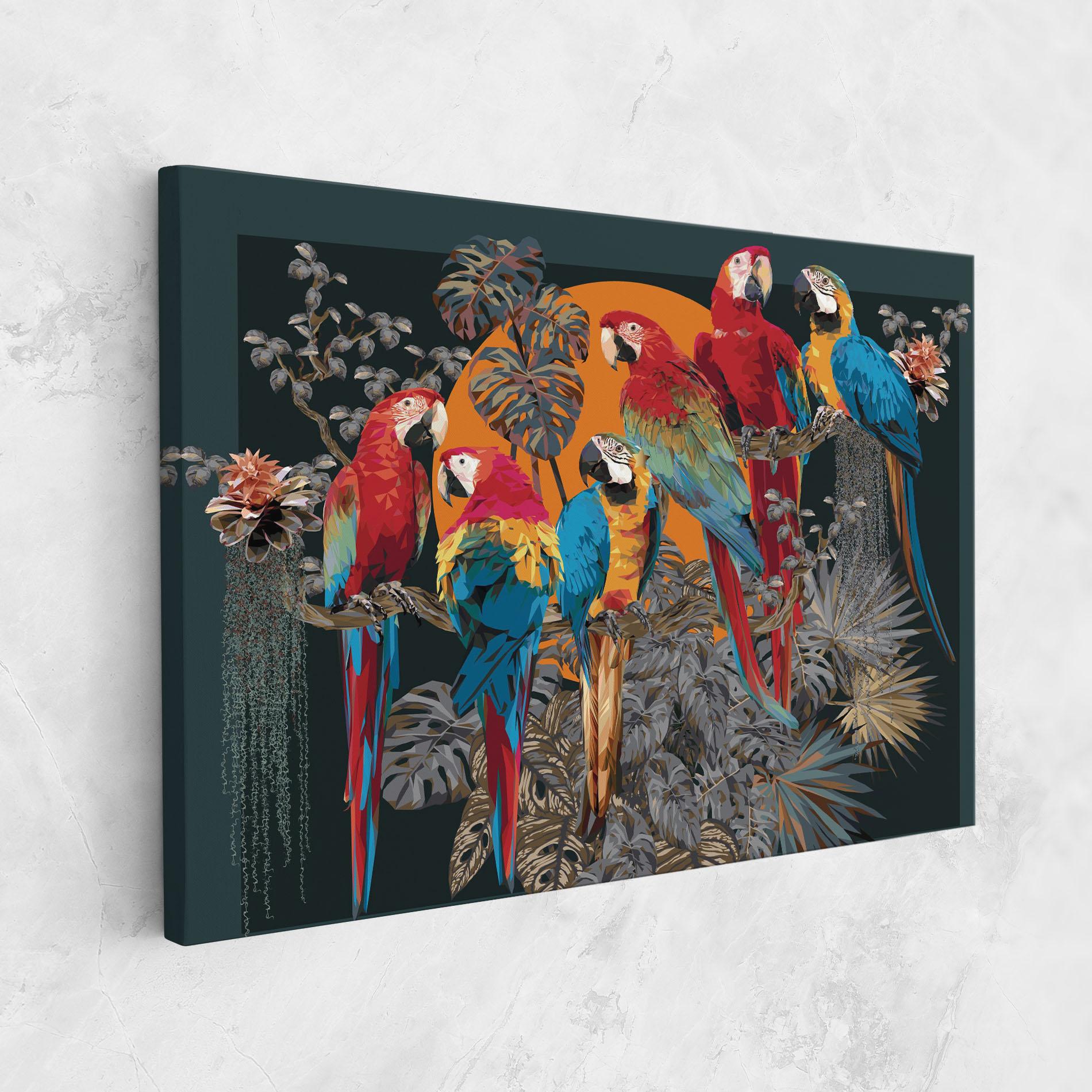 Leinwandbild Family Parrot mockup 1