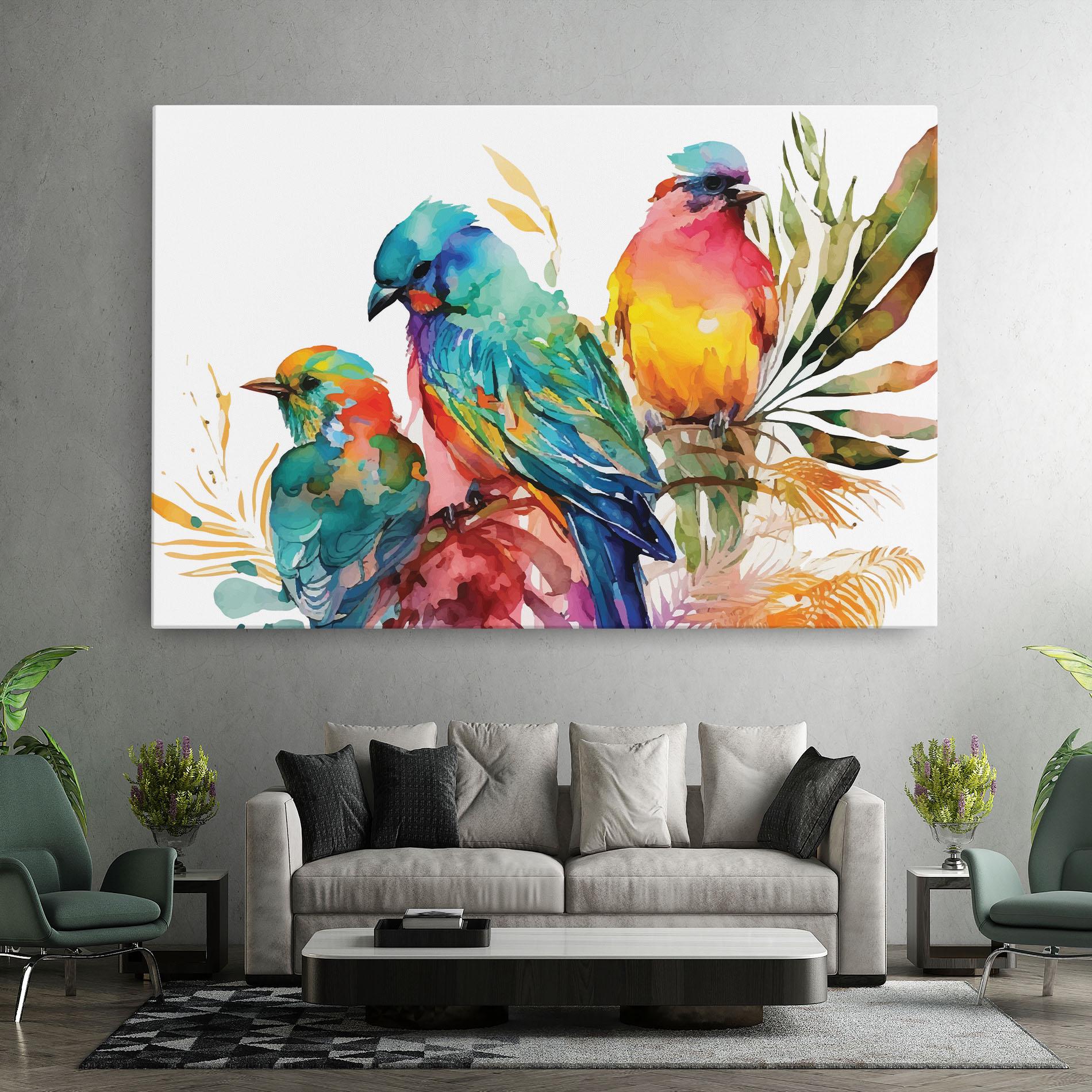 Leinwandbild Colorful Birds mockup 7