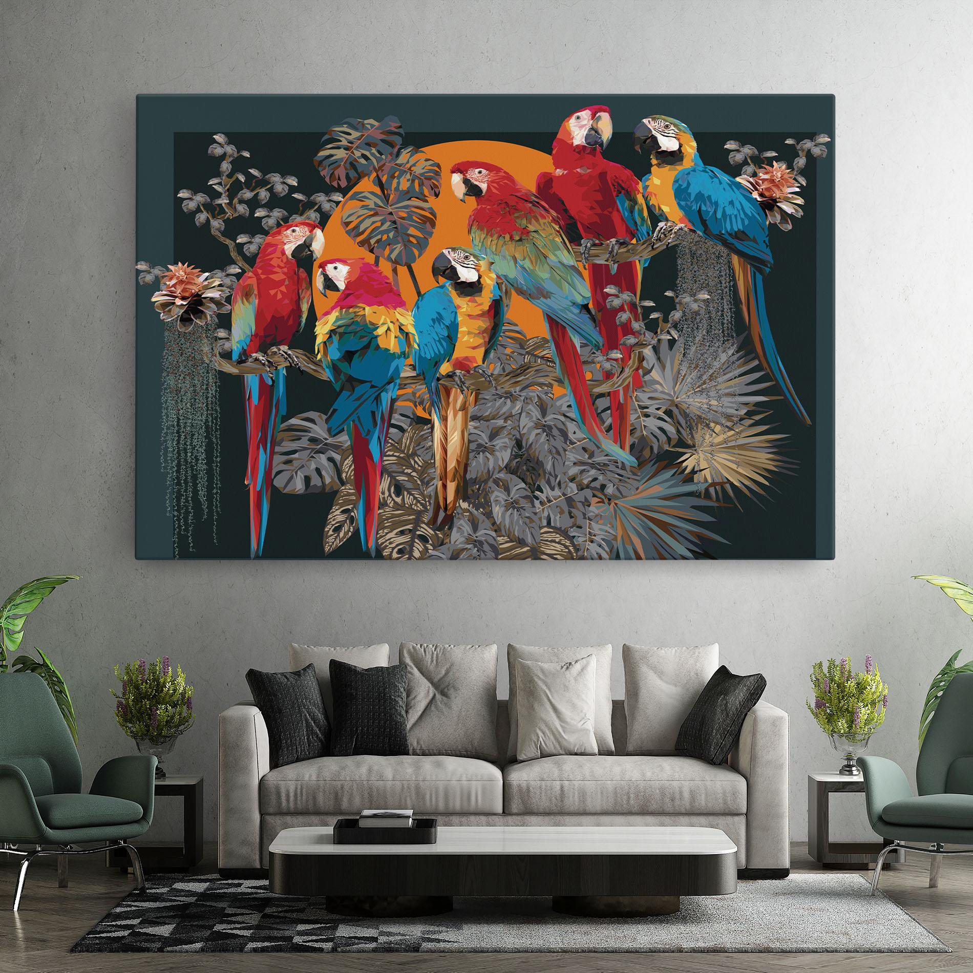 Leinwandbild Family Parrot mockup 7