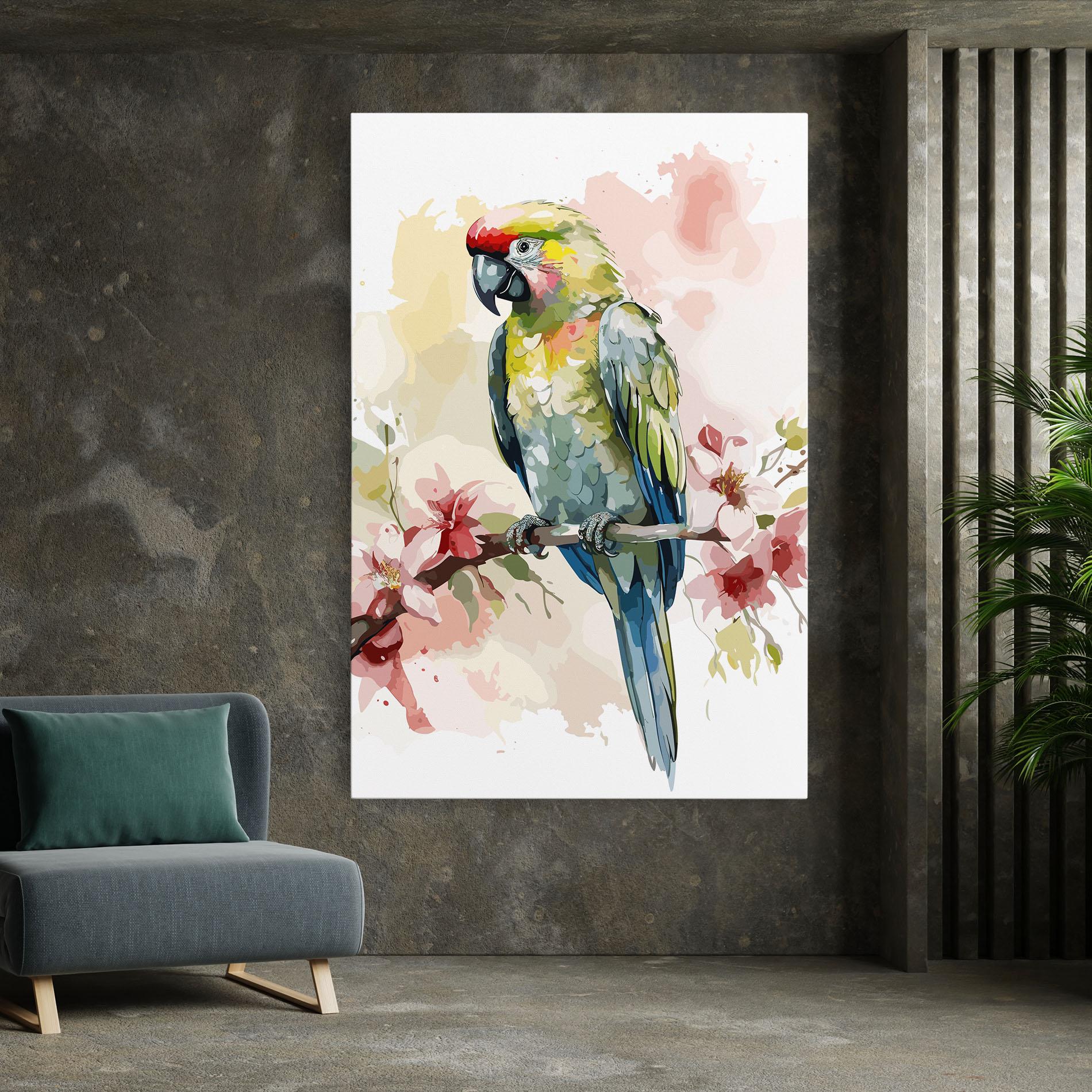 Leinwandbild Beautiful Parrot mockup 7