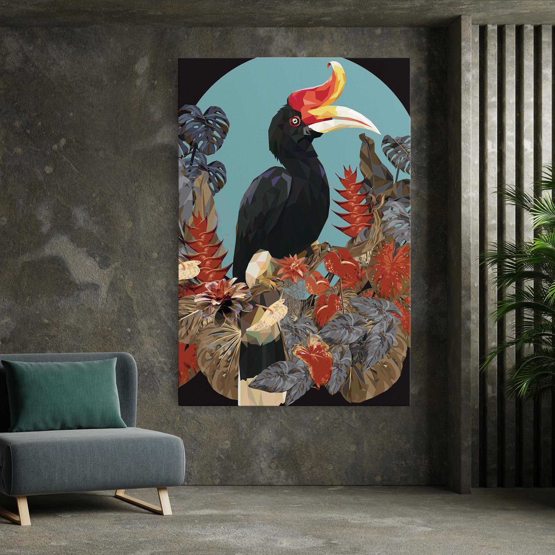 Leinwandbild Black Interesting Bird mockup 7