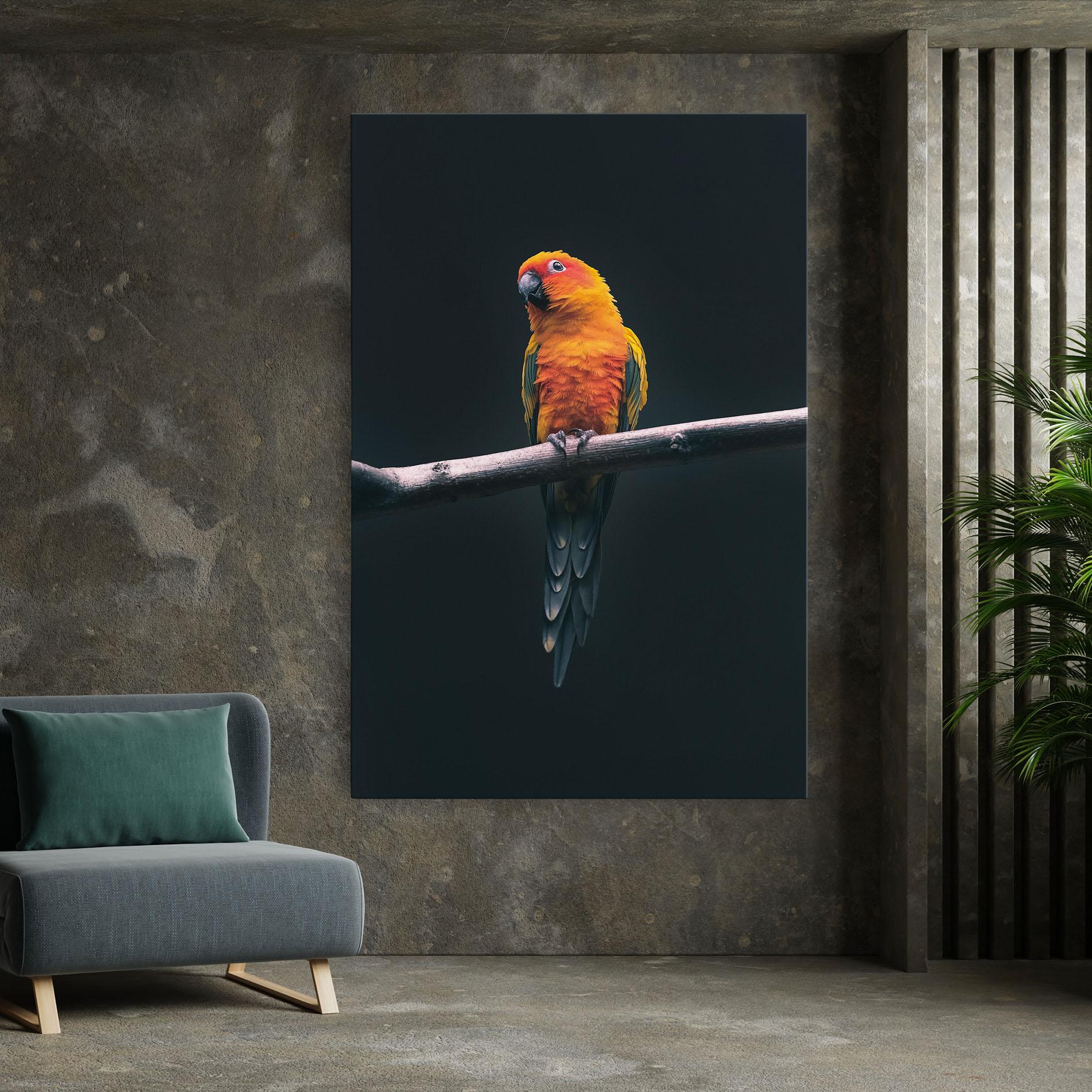 Leinwandbild Fire Parrot mockup 7