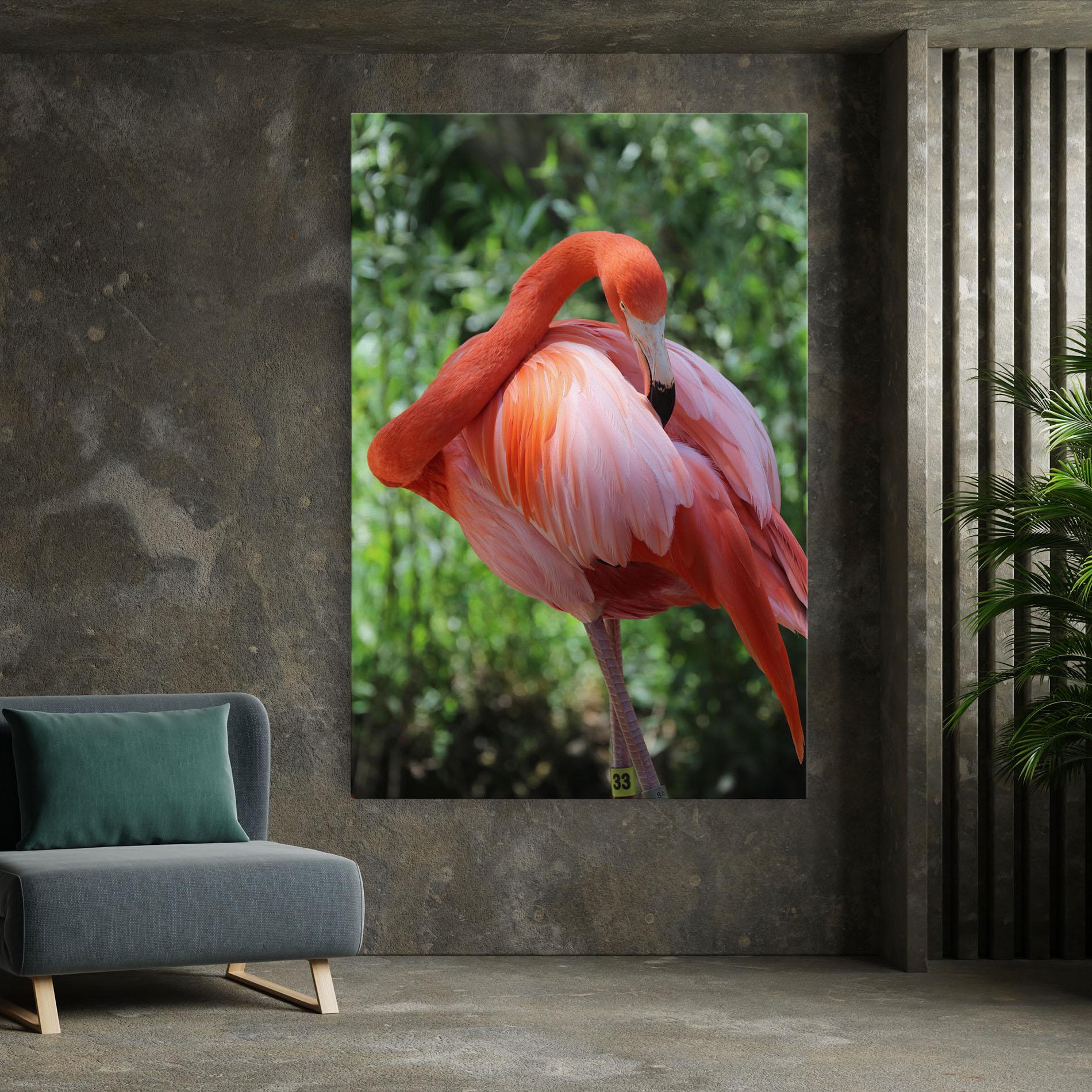 Leinwandbild Red Flamingo mockup 7