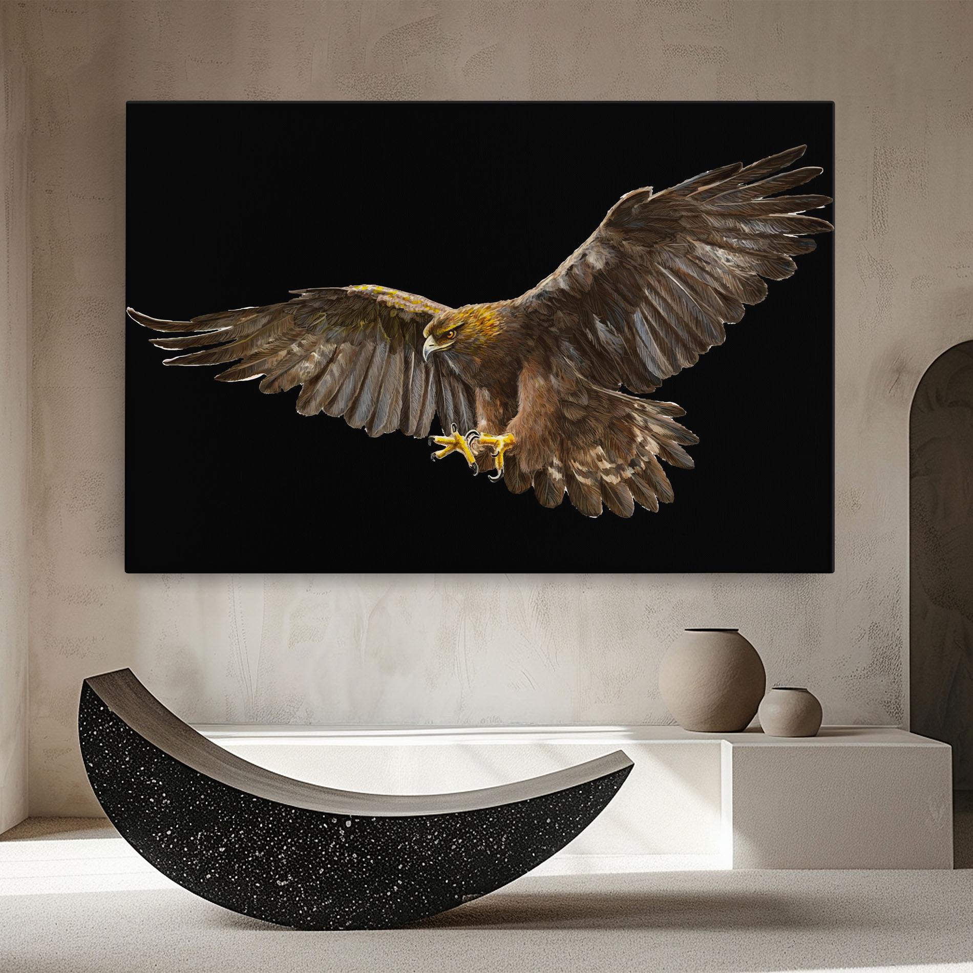 Leinwandbild Eagle On Black mockup 8