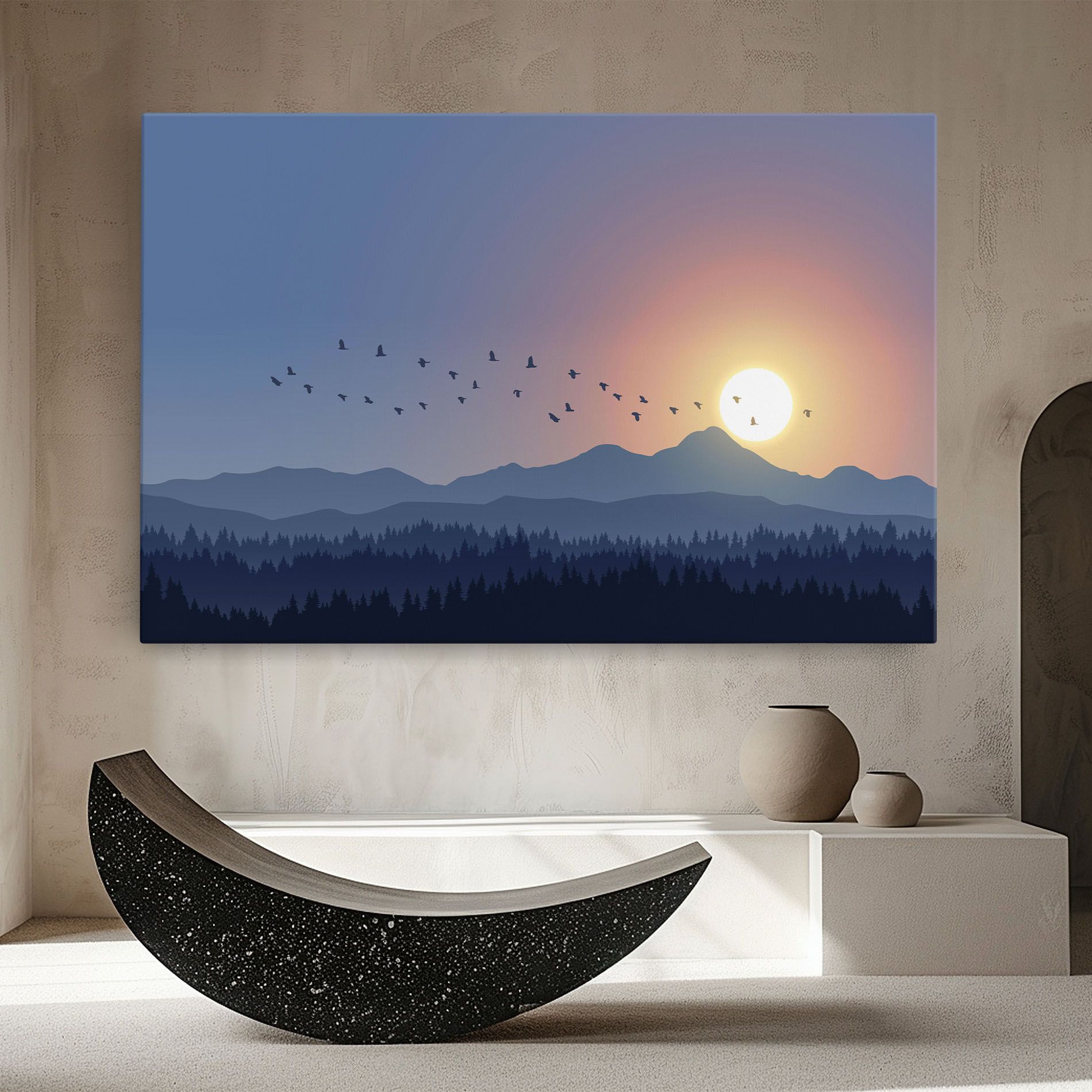 Sunset Birds View mockup 8