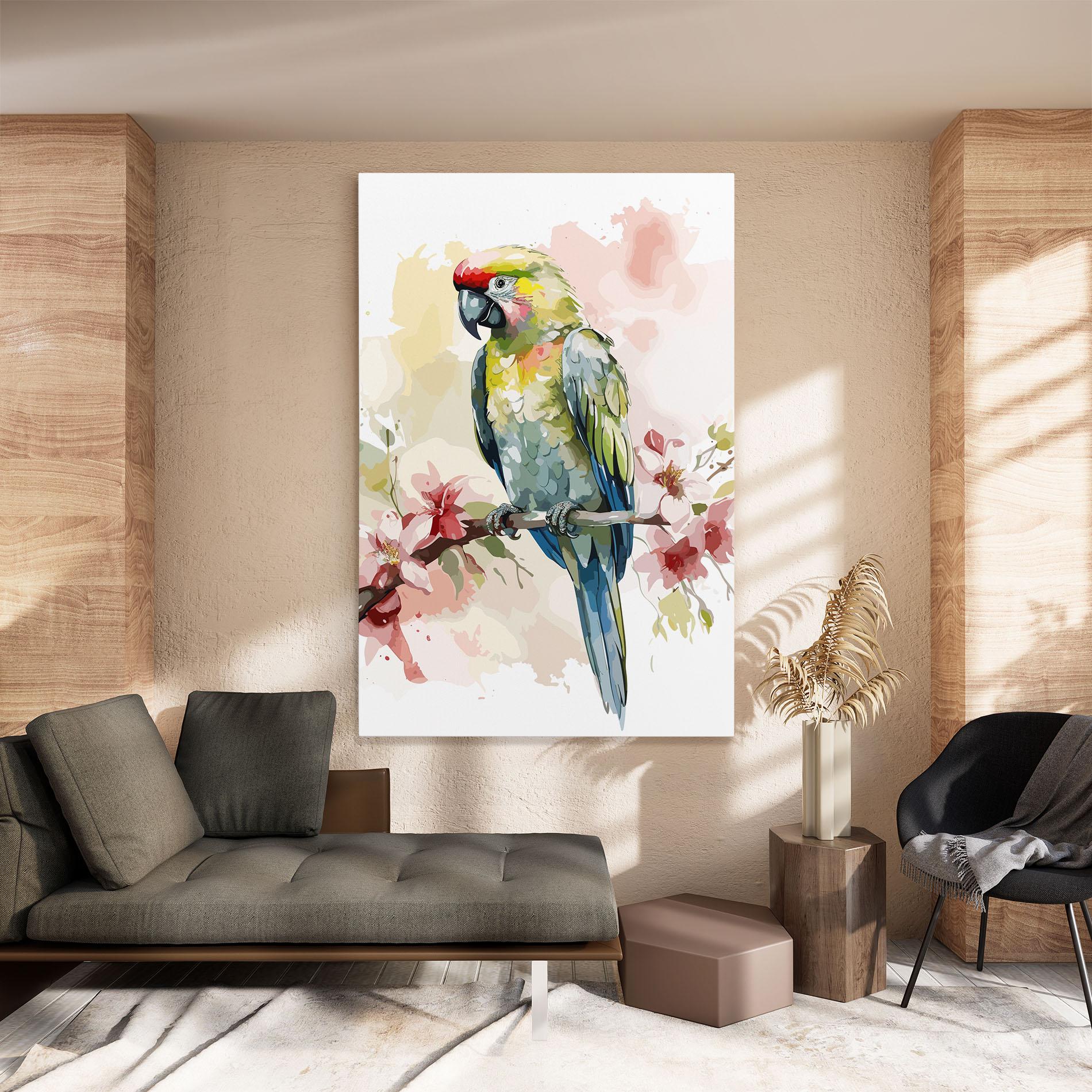 Leinwandbild Beautiful Parrot mockup 8