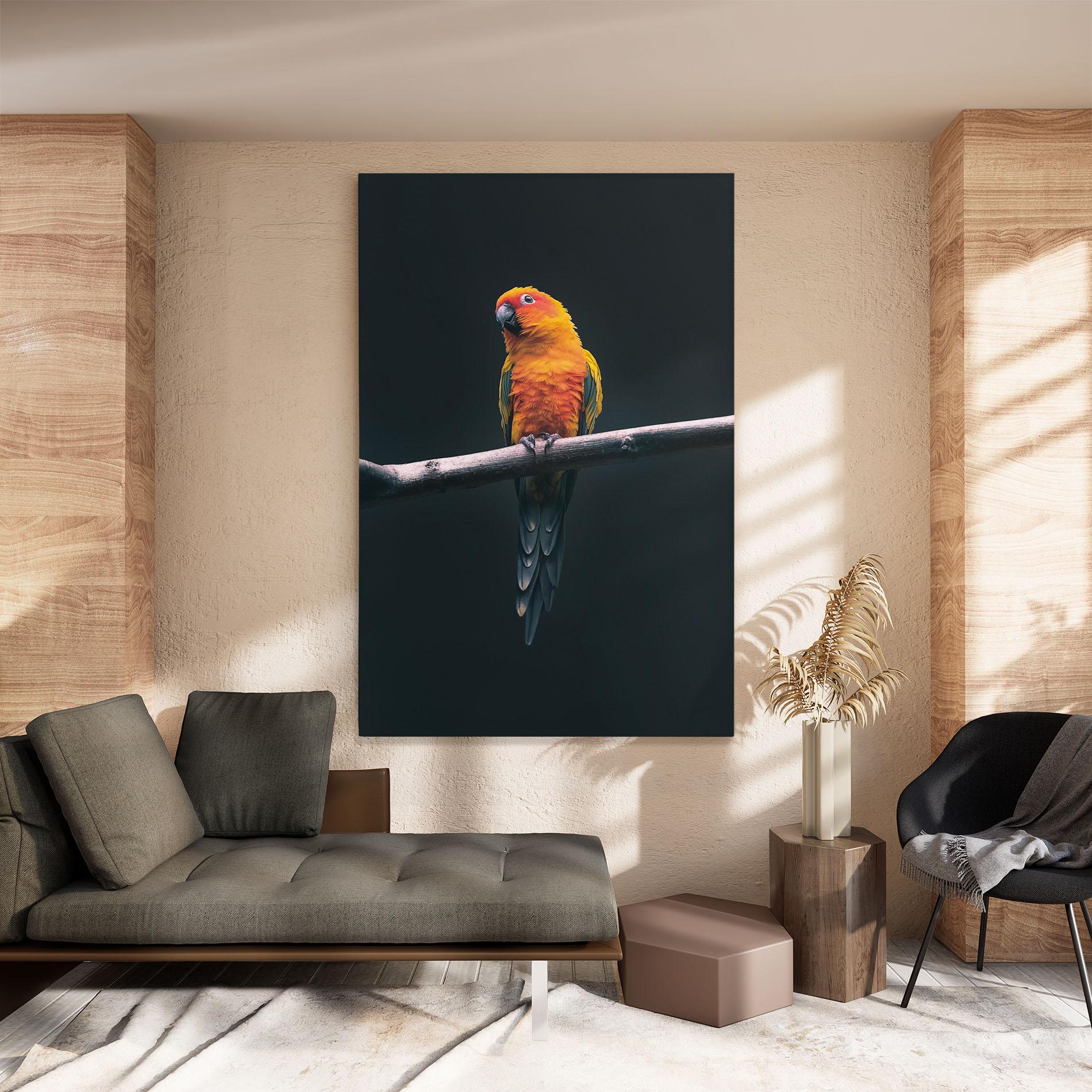 Leinwandbild Fire Parrot mockup 8