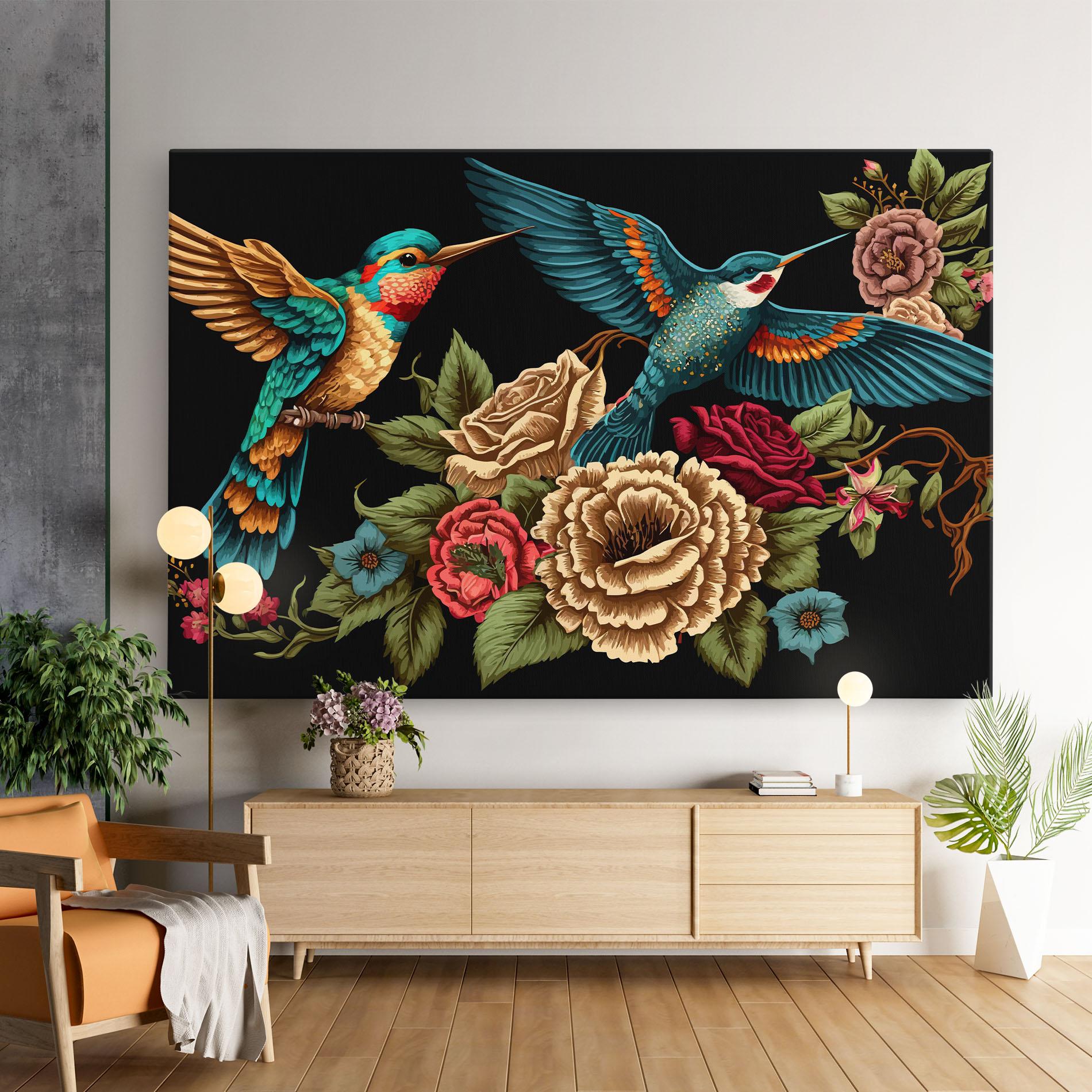Leinwandbild Blue Birds mockup 9