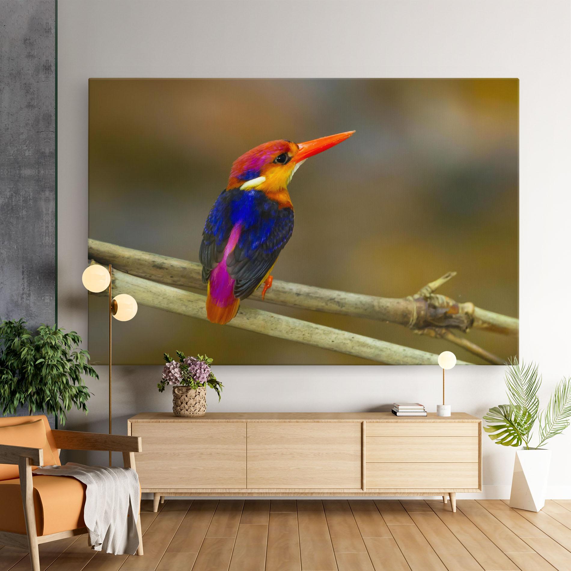 Leinwandbild Colorful Bird mockup 9