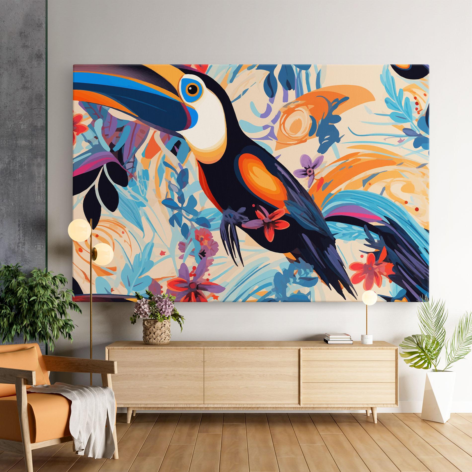 Leinwandbild Colorful Toucan mockup 9